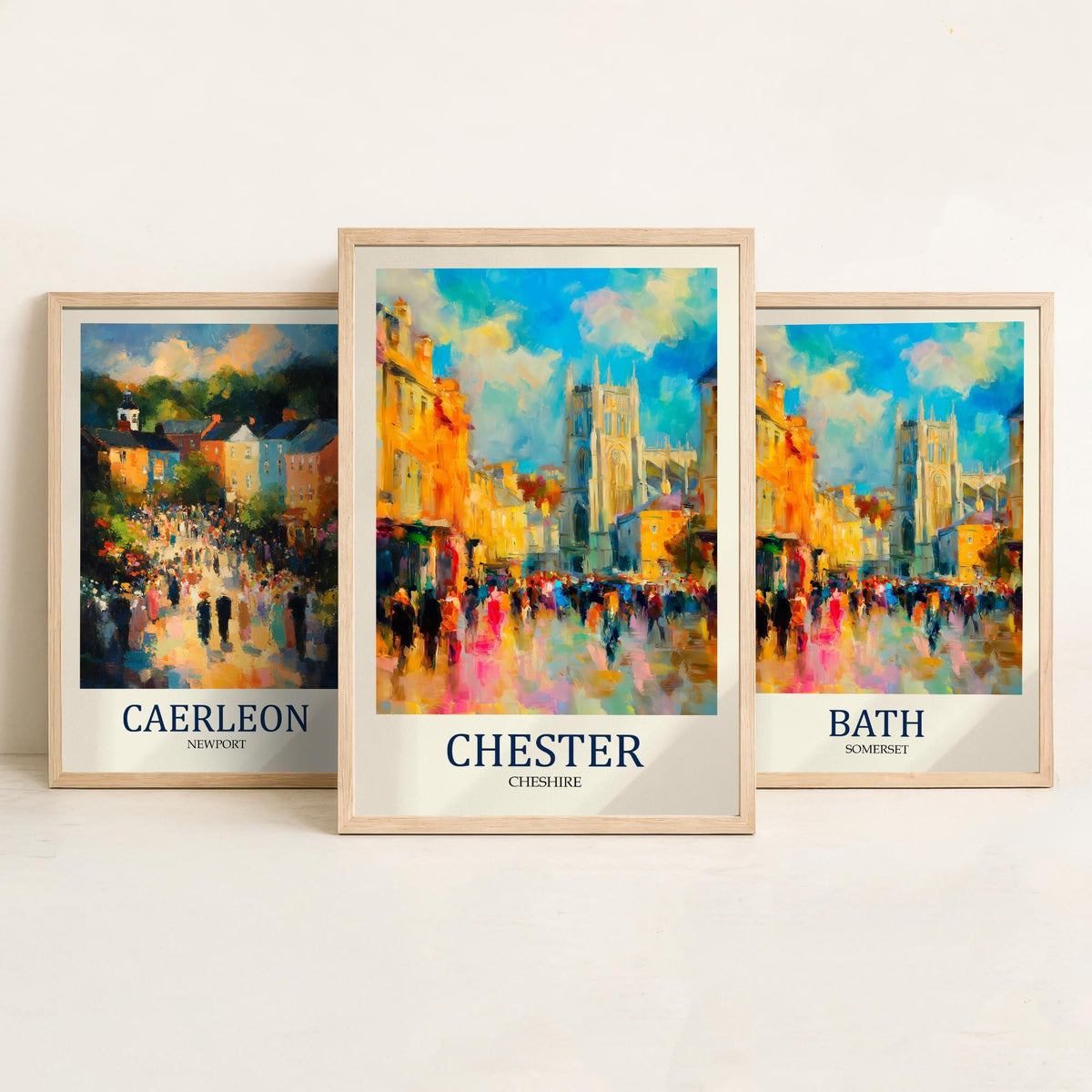 Roman Britain Set of Three Prints | Caerleon Bath Chester | Impressionist Heritage Wall Art Poster Painting