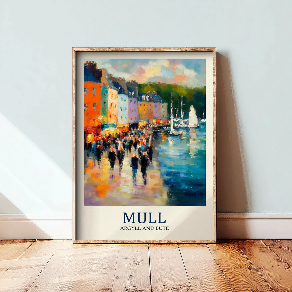 Isle of Mull Travel Poster - Impressionist Town Art Print - Colourful Street Painting - Scottish Islands 1/3