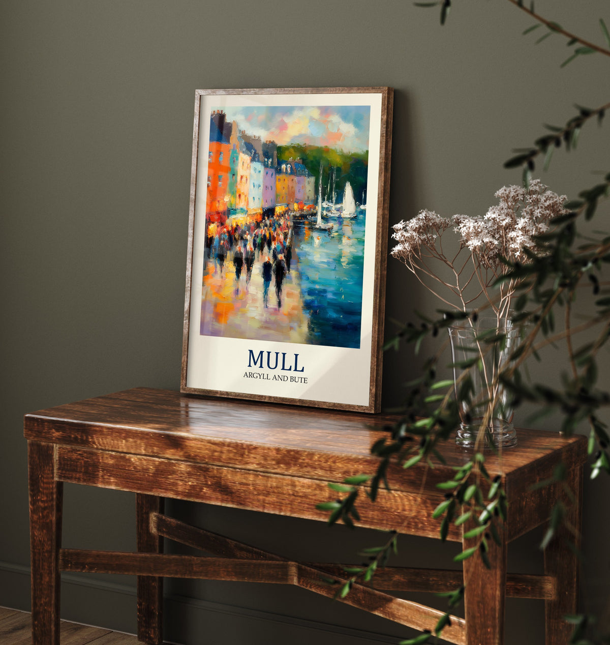 Isle of Mull Travel Poster - Impressionist Town Art Print - Colourful Street Painting - Scottish Islands 1/3