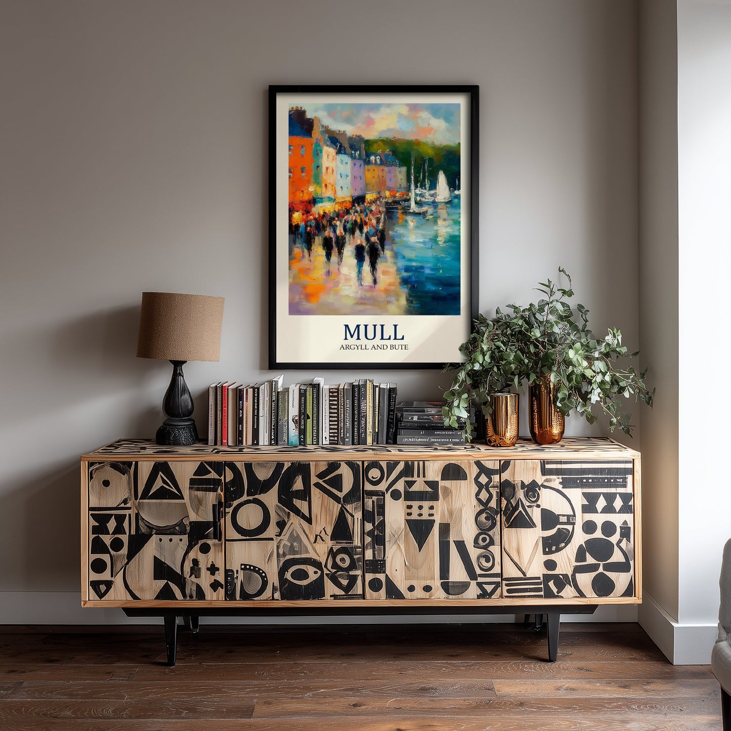 Isle of Mull Travel Poster - Impressionist Town Art Print - Colourful Street Painting - Scottish Islands 1/3
