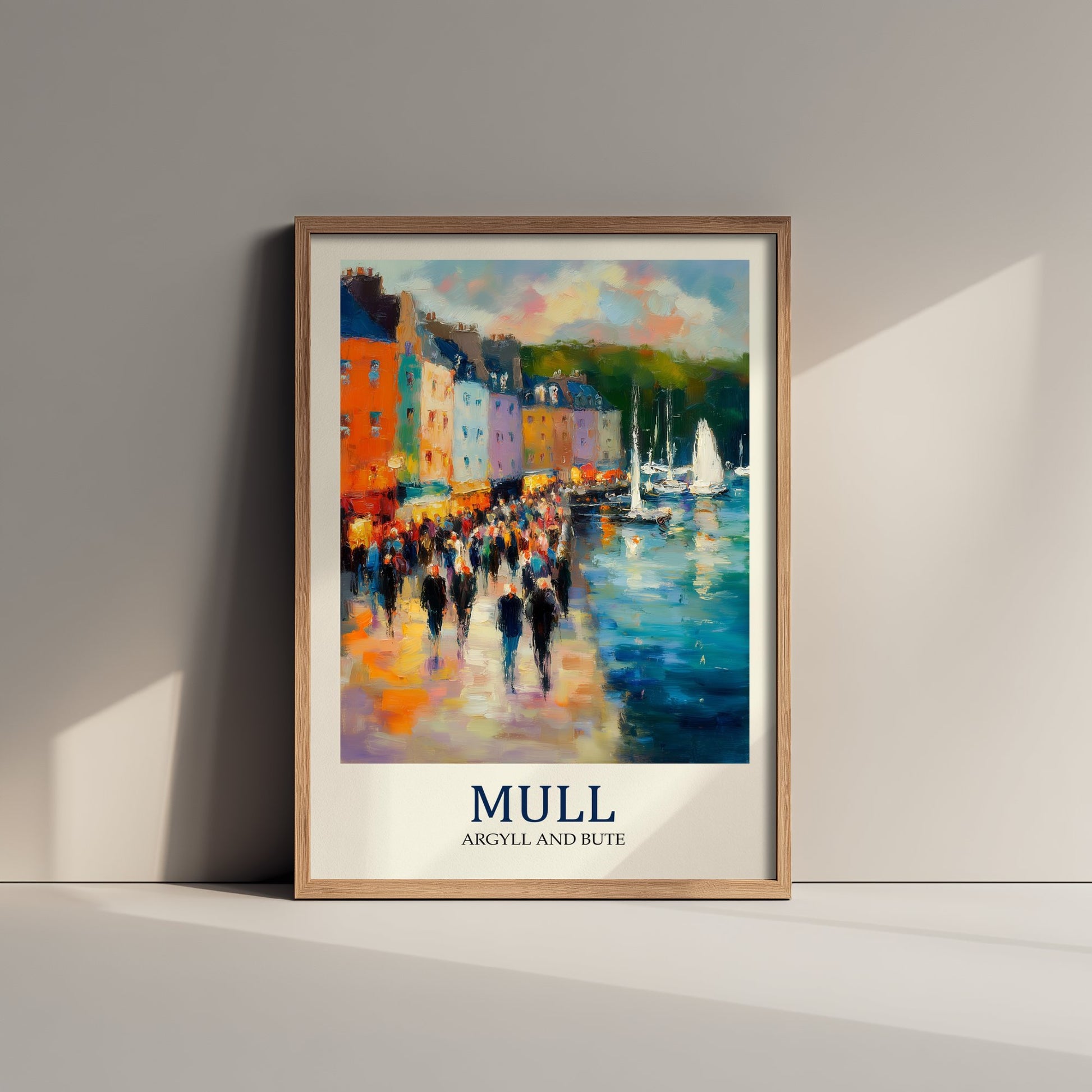 Isle of Mull Travel Poster - Impressionist Town Art Print - Colourful Street Painting - Scottish Islands 1/3