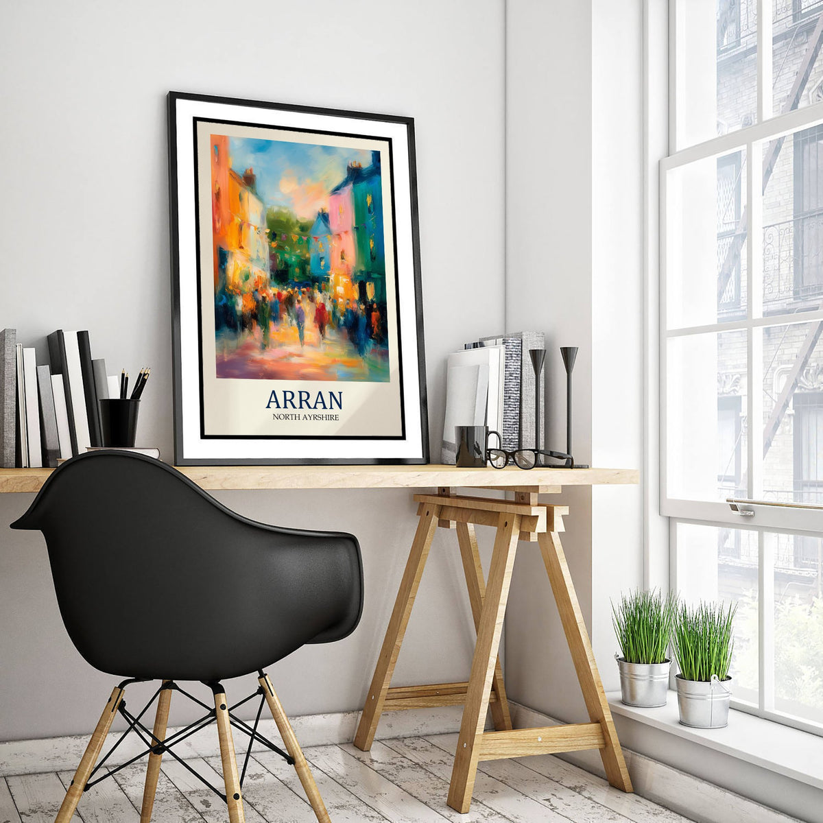 Isle of Arran Travel Poster - Impressionist Town Art Print - Colourful Street Painting - Scottish Islands 2/3