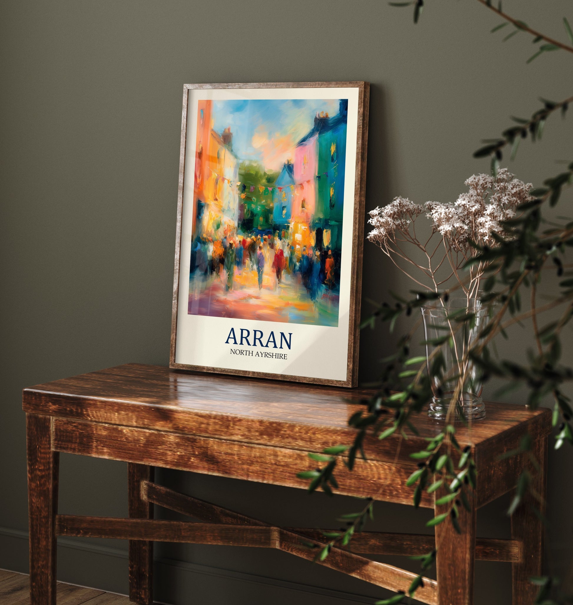Isle of Arran Travel Poster - Impressionist Town Art Print - Colourful Street Painting - Scottish Islands 2/3