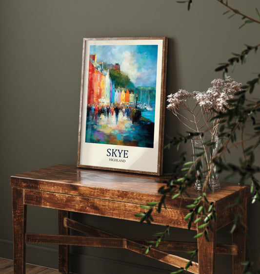 Isle of Skye Travel Poster - Impressionist Town Art Print - Colourful Street Painting - Scottish Islands 3/3