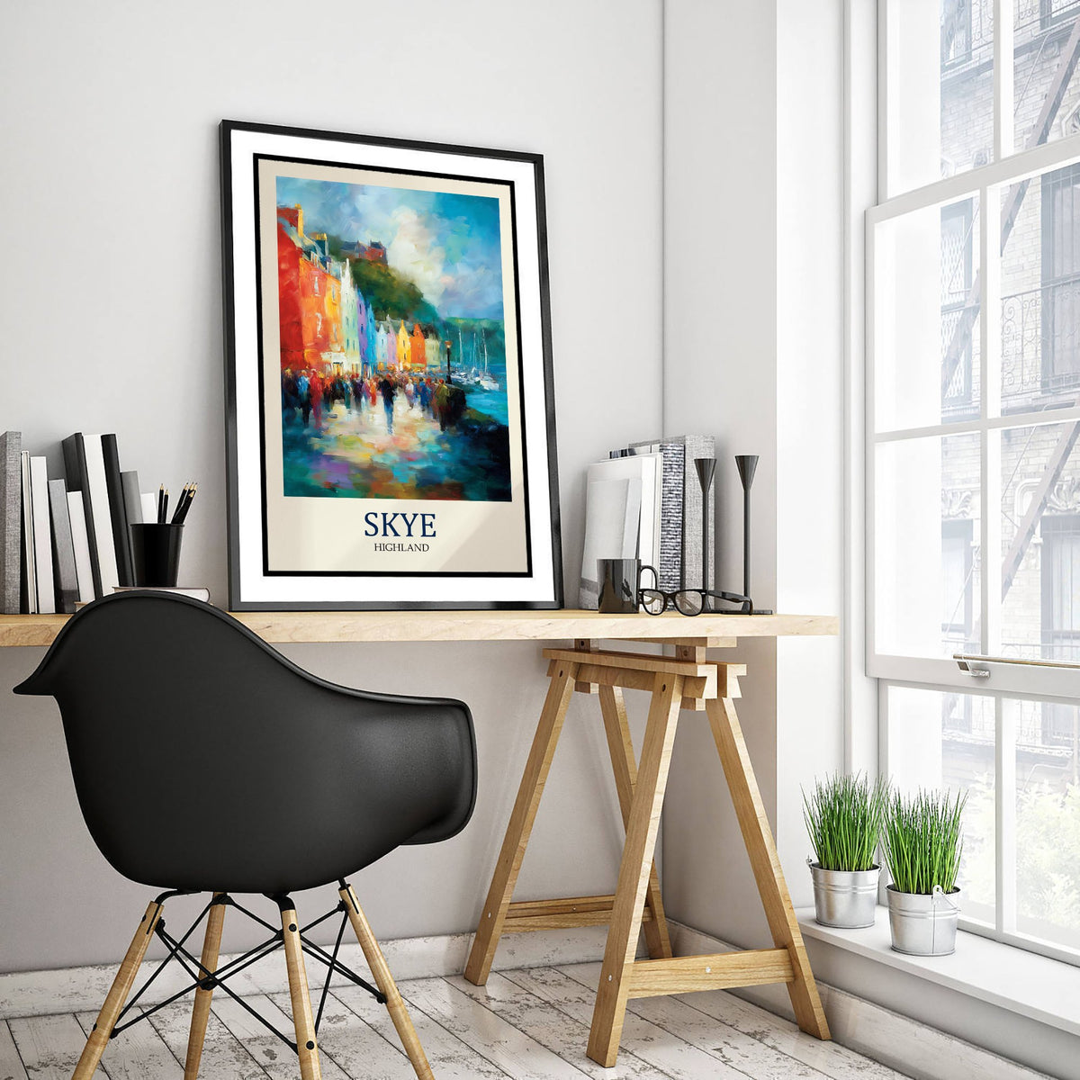 Isle of Skye Travel Poster - Impressionist Town Art Print - Colourful Street Painting - Scottish Islands 3/3