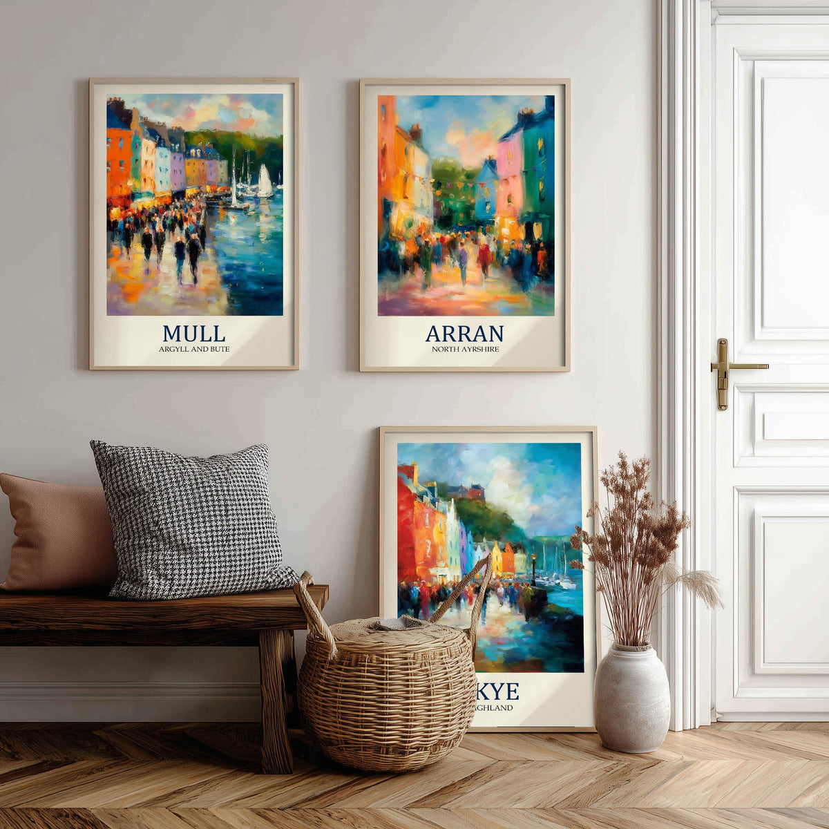 Scottish Islands Set of Three Prints | Mull Arran Skye | Impressionist Coastal Wall Art Poster Painting