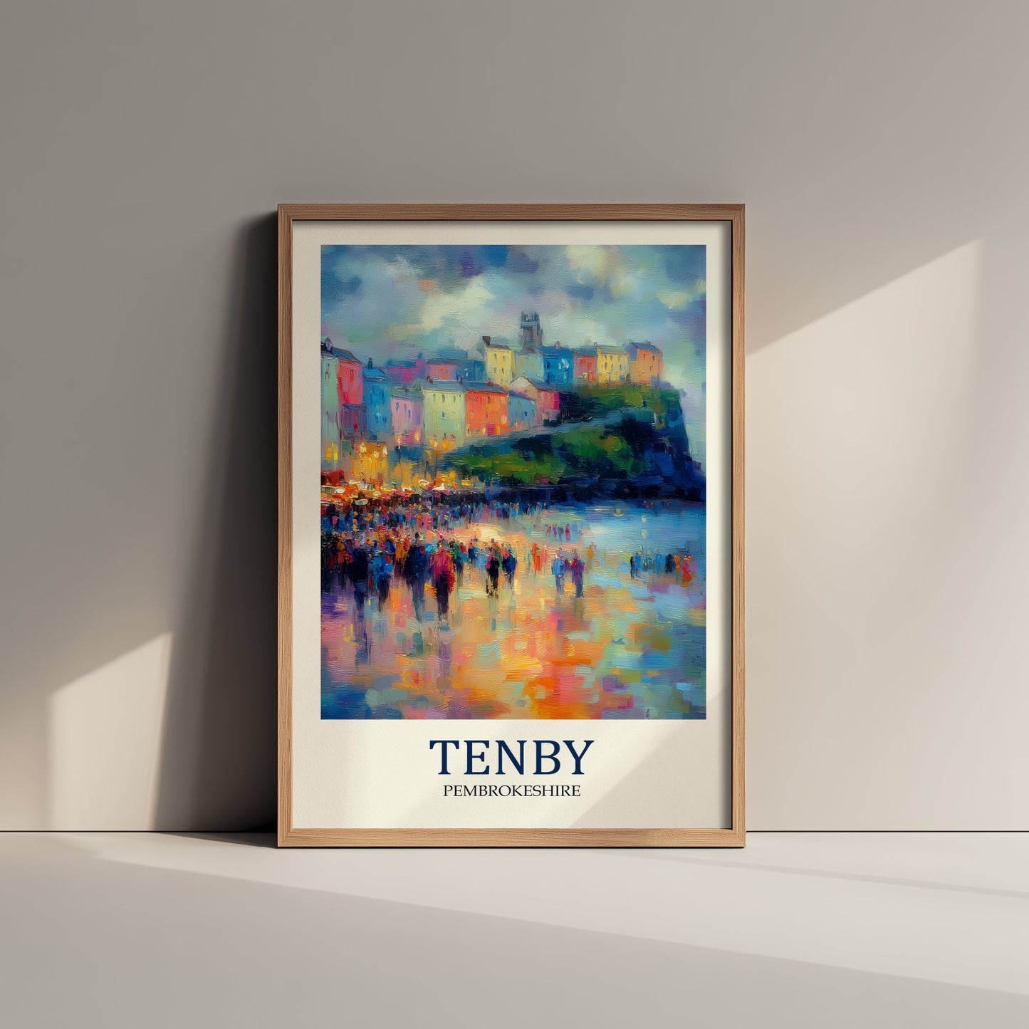 Tenby Travel Poster - Impressionist Town Art Print - Colourful Harbour Painting - Pembrokeshire 1/3