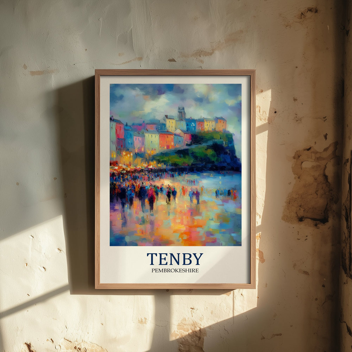Tenby Travel Poster - Impressionist Town Art Print - Colourful Harbour Painting - Pembrokeshire 1/3