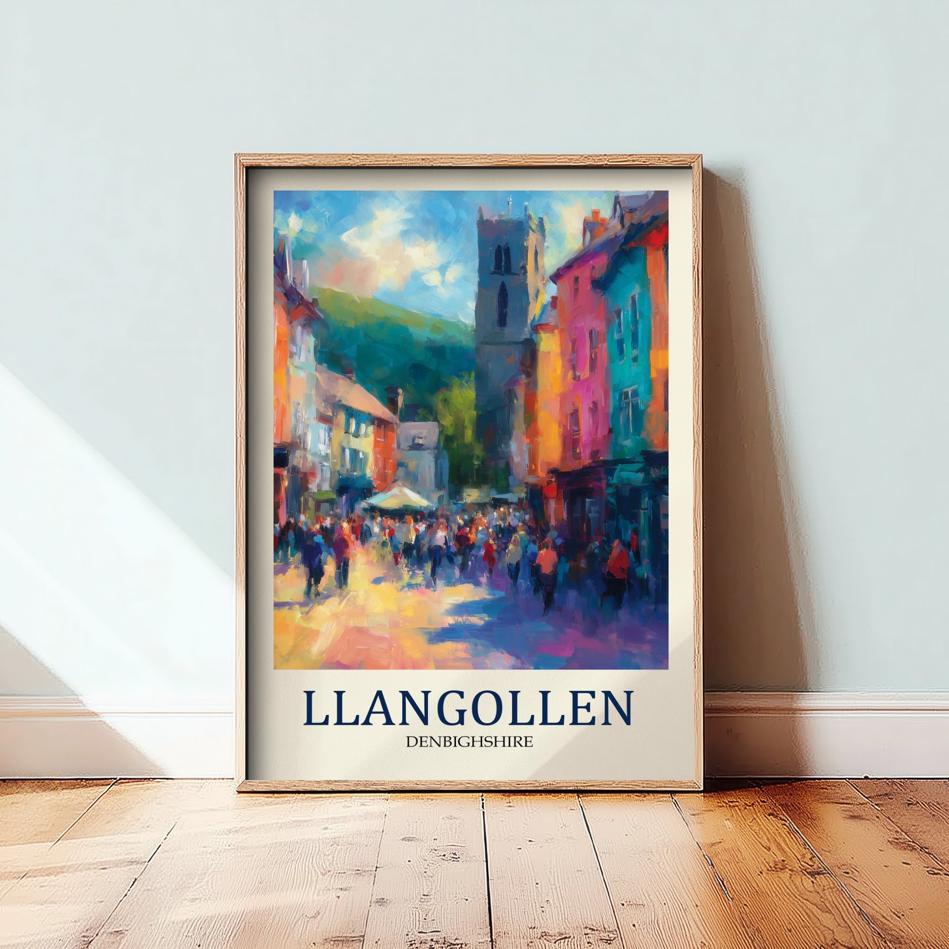 Llangollen Travel Poster - Impressionist Town Art Print - Colourful Street Painting - Denbighshire 3/3