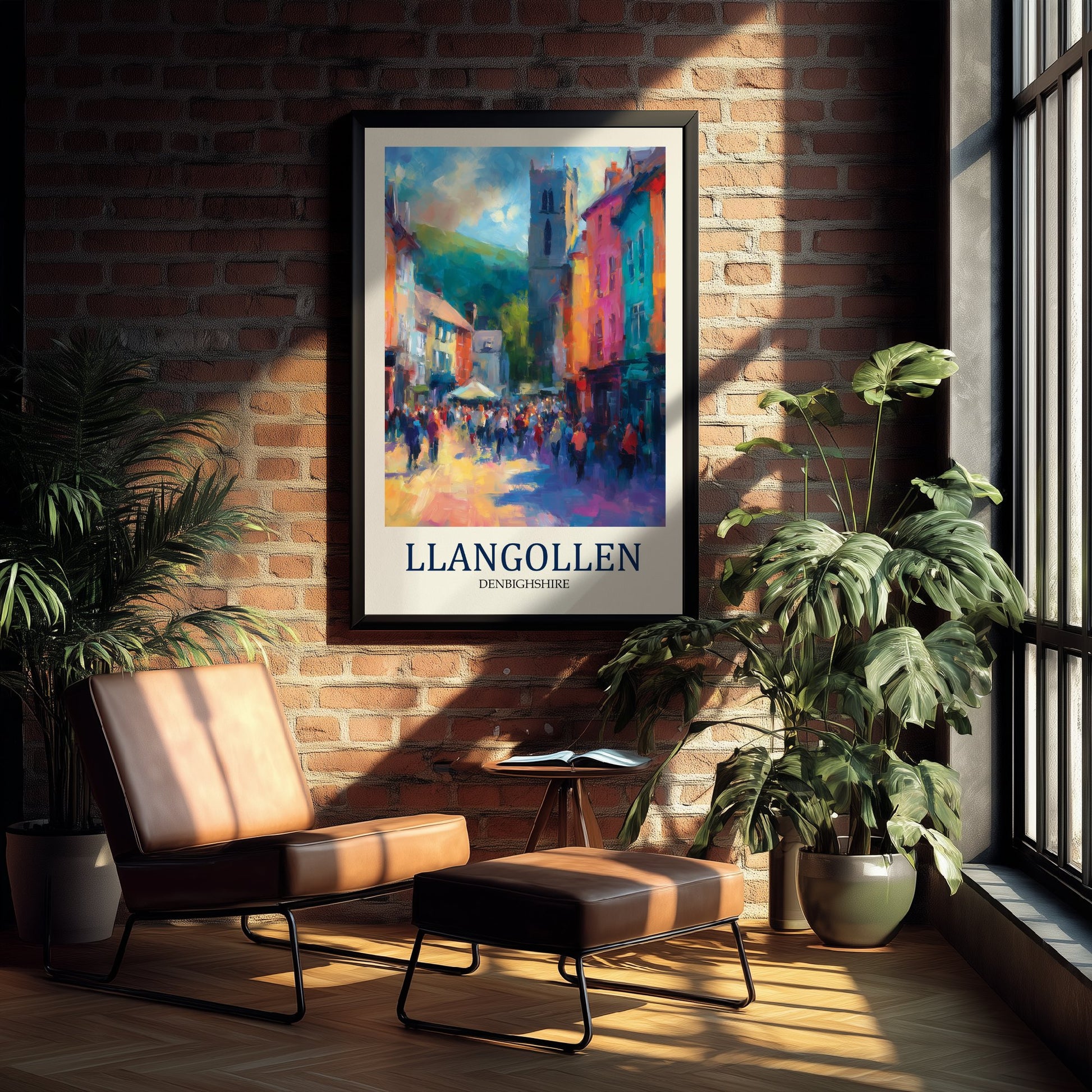 Llangollen Travel Poster - Impressionist Town Art Print - Colourful Street Painting - Denbighshire 3/3