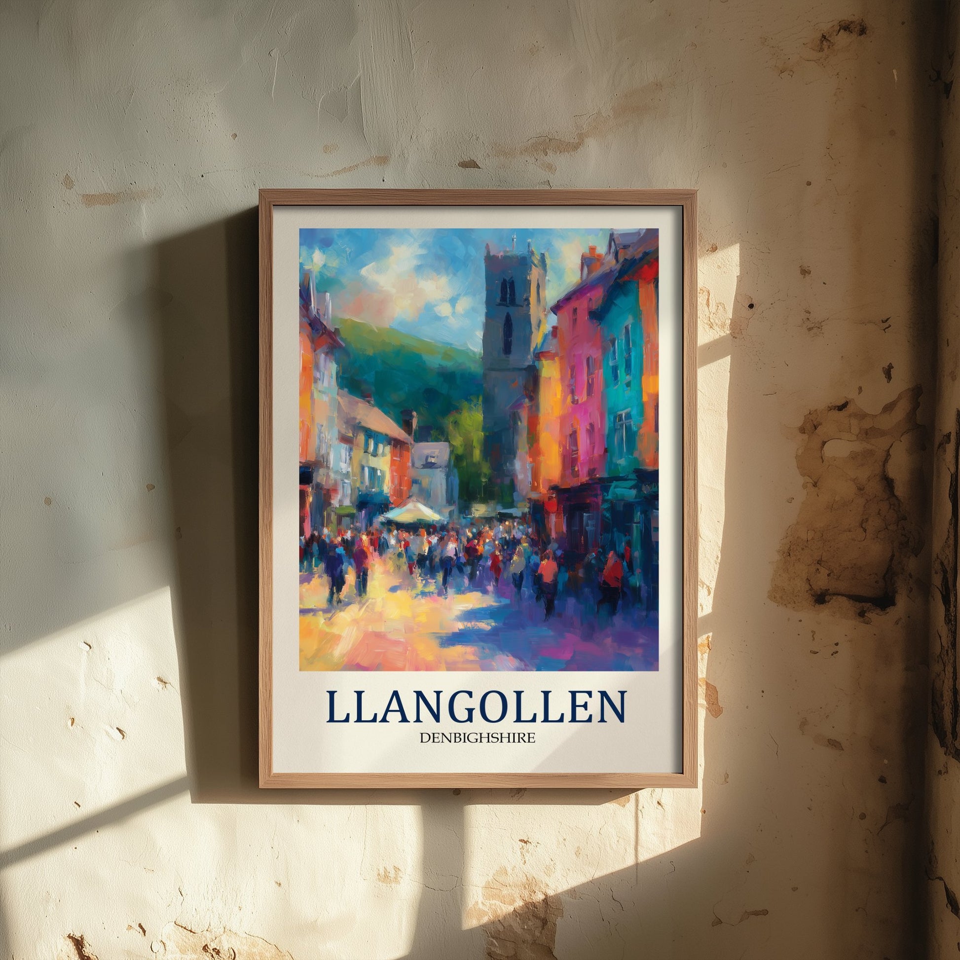 Llangollen Travel Poster - Impressionist Town Art Print - Colourful Street Painting - Denbighshire 3/3