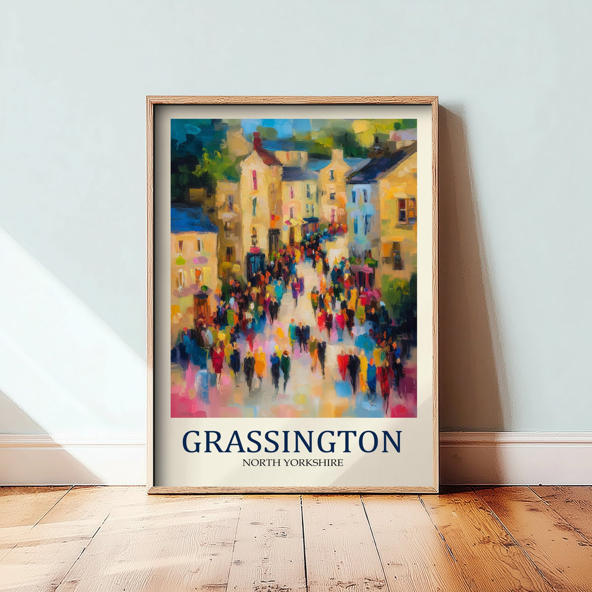 Grassington Travel Poster - Impressionist Village Art Print - Colourful Street Painting - Yorkshire Dales 2/3