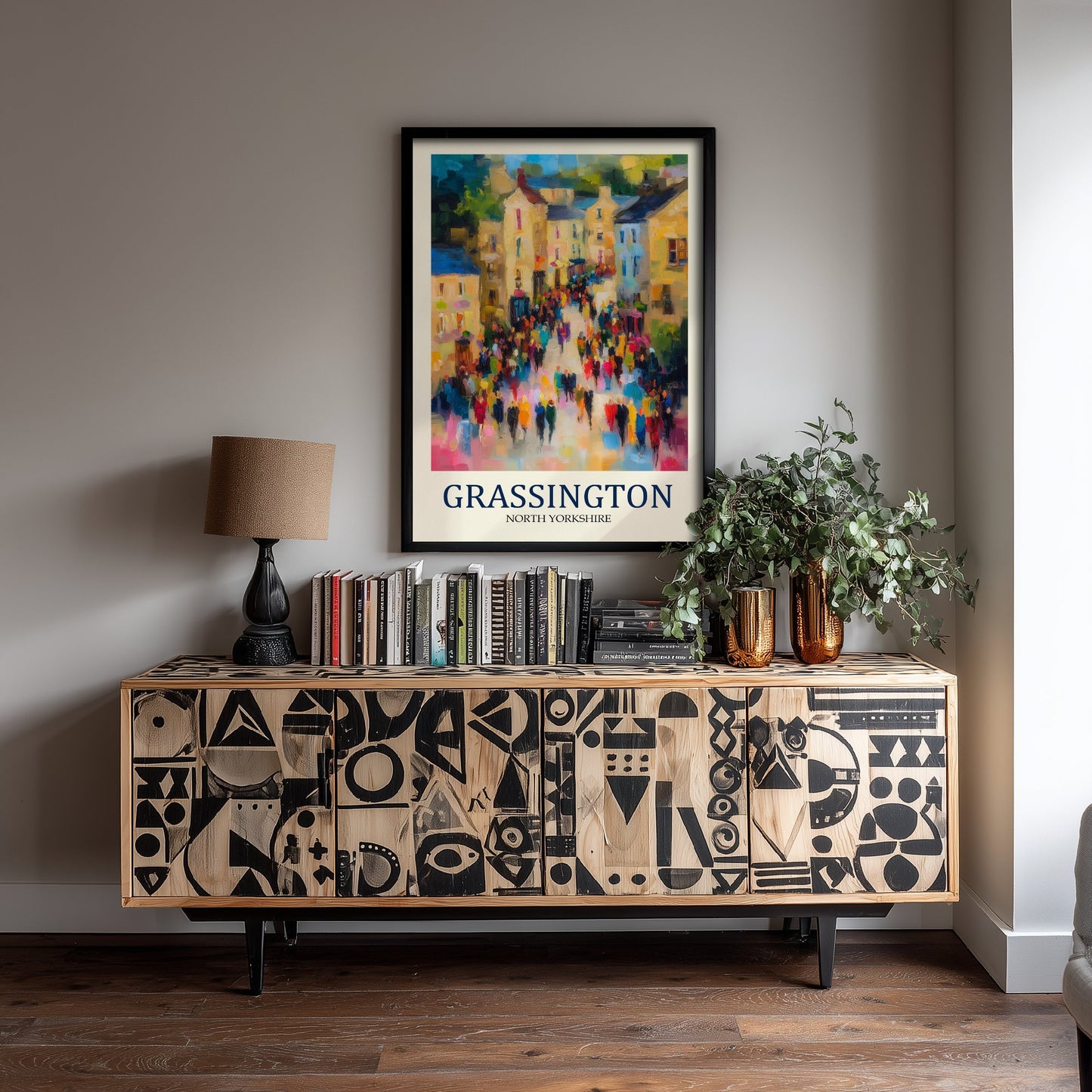 Grassington Travel Poster - Impressionist Village Art Print - Colourful Street Painting - Yorkshire Dales 2/3