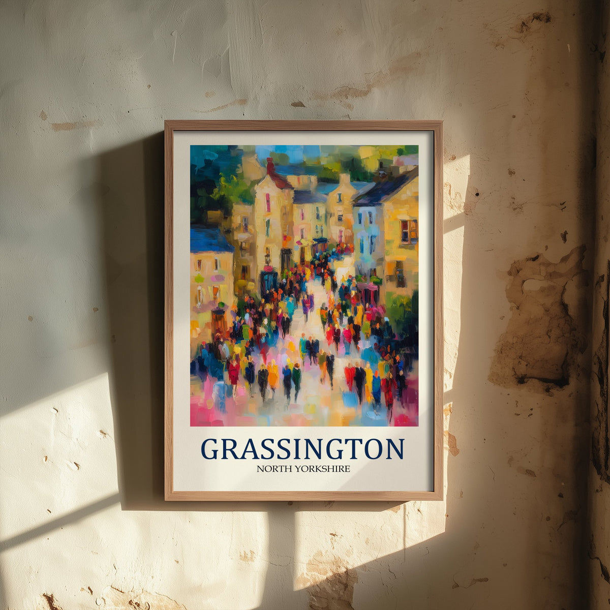 Grassington Travel Poster - Impressionist Village Art Print - Colourful Street Painting - Yorkshire Dales 2/3
