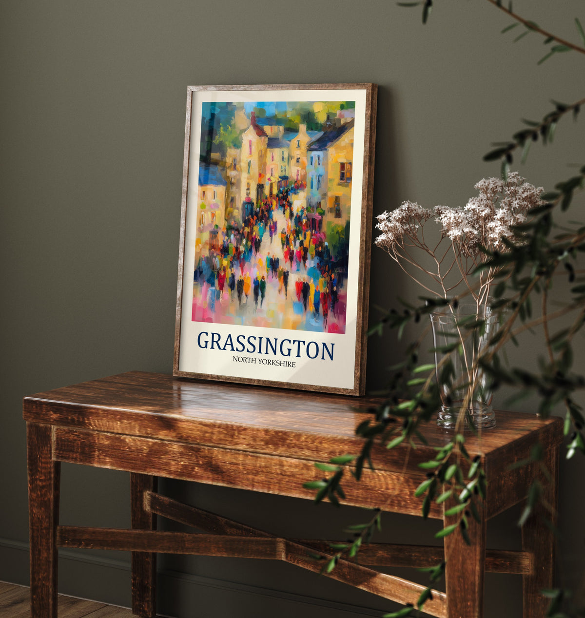 Grassington Travel Poster - Impressionist Village Art Print - Colourful Street Painting - Yorkshire Dales 2/3