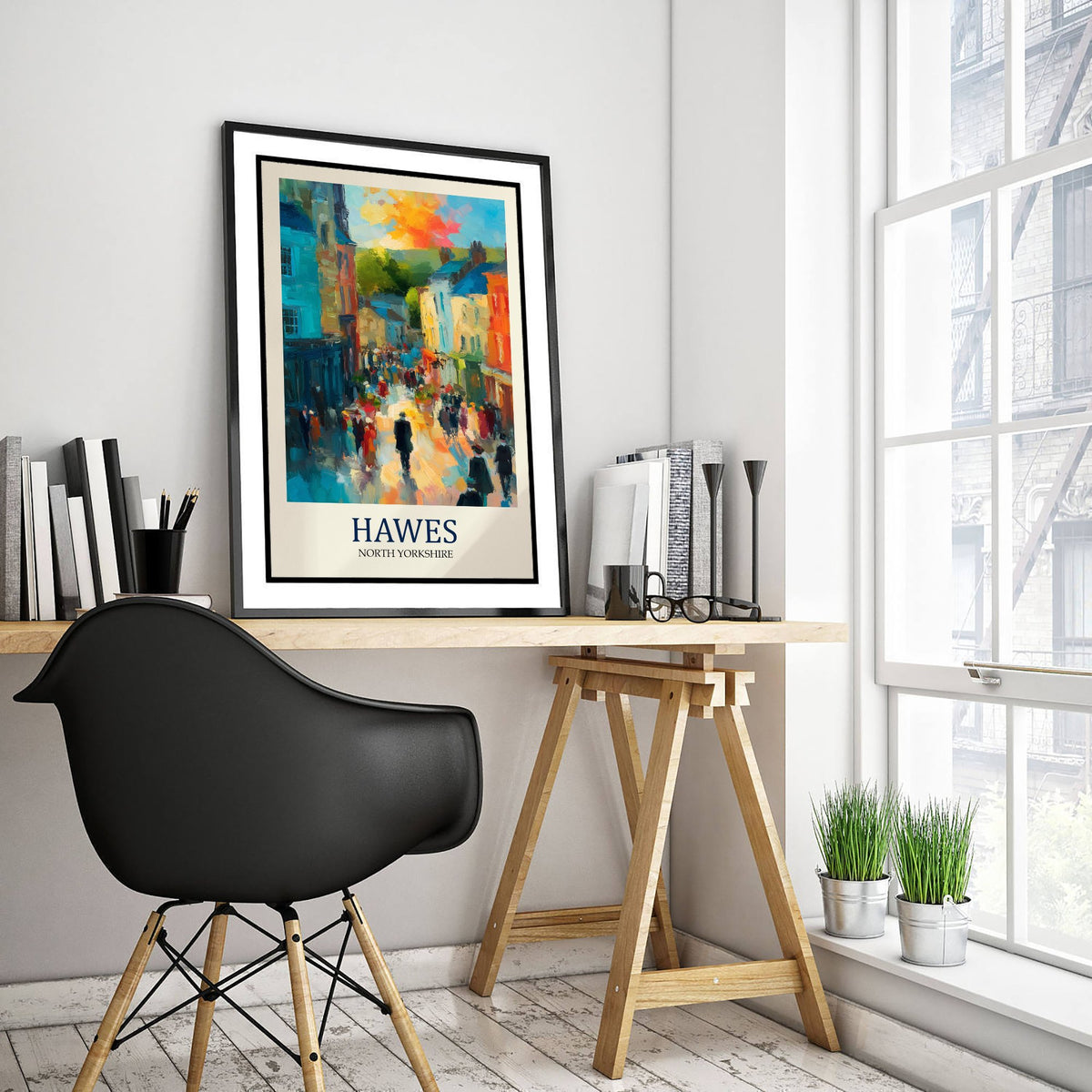 Hawes Travel Poster - Impressionist Town Art Print - Colourful Street Painting - Yorkshire Dales 3/3