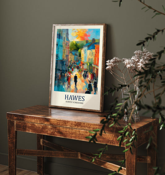 Hawes Travel Poster - Impressionist Town Art Print - Colourful Street Painting - Yorkshire Dales 3/3