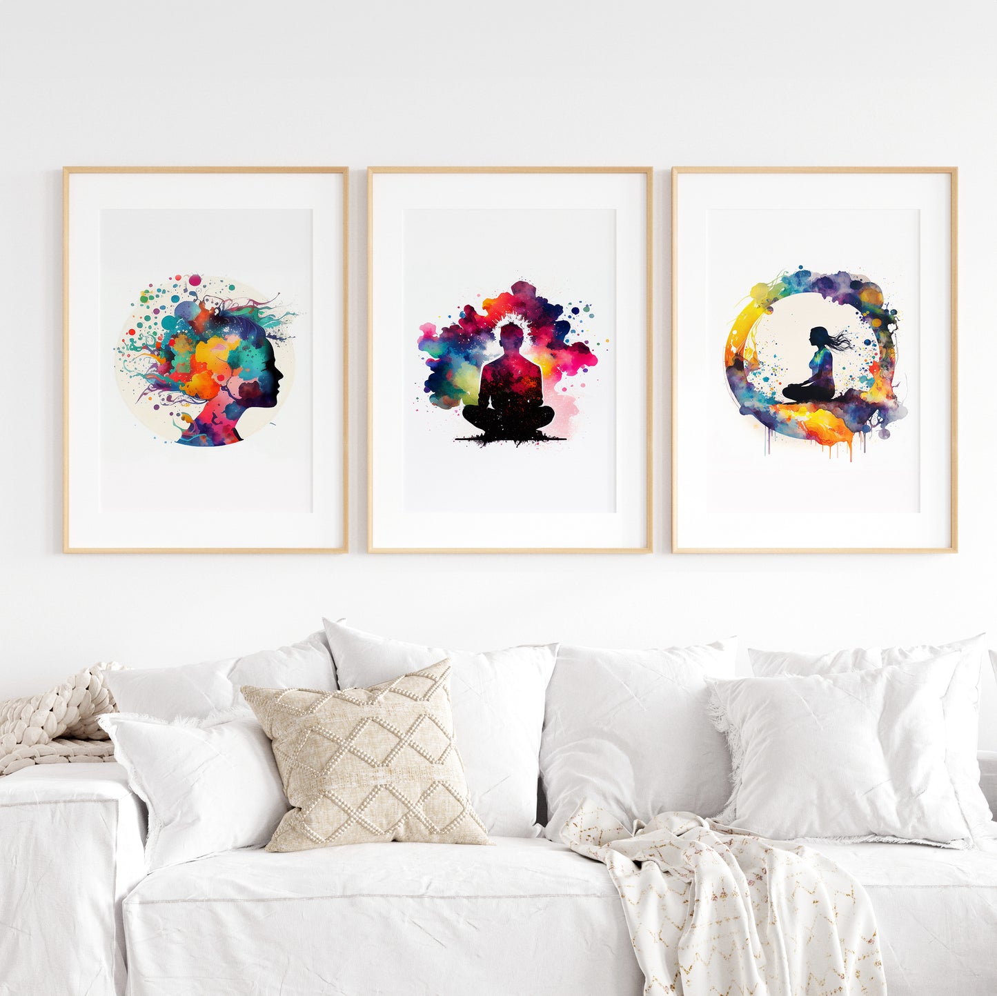 Set of Three Meditation / Mindfulness Watercolour Prints