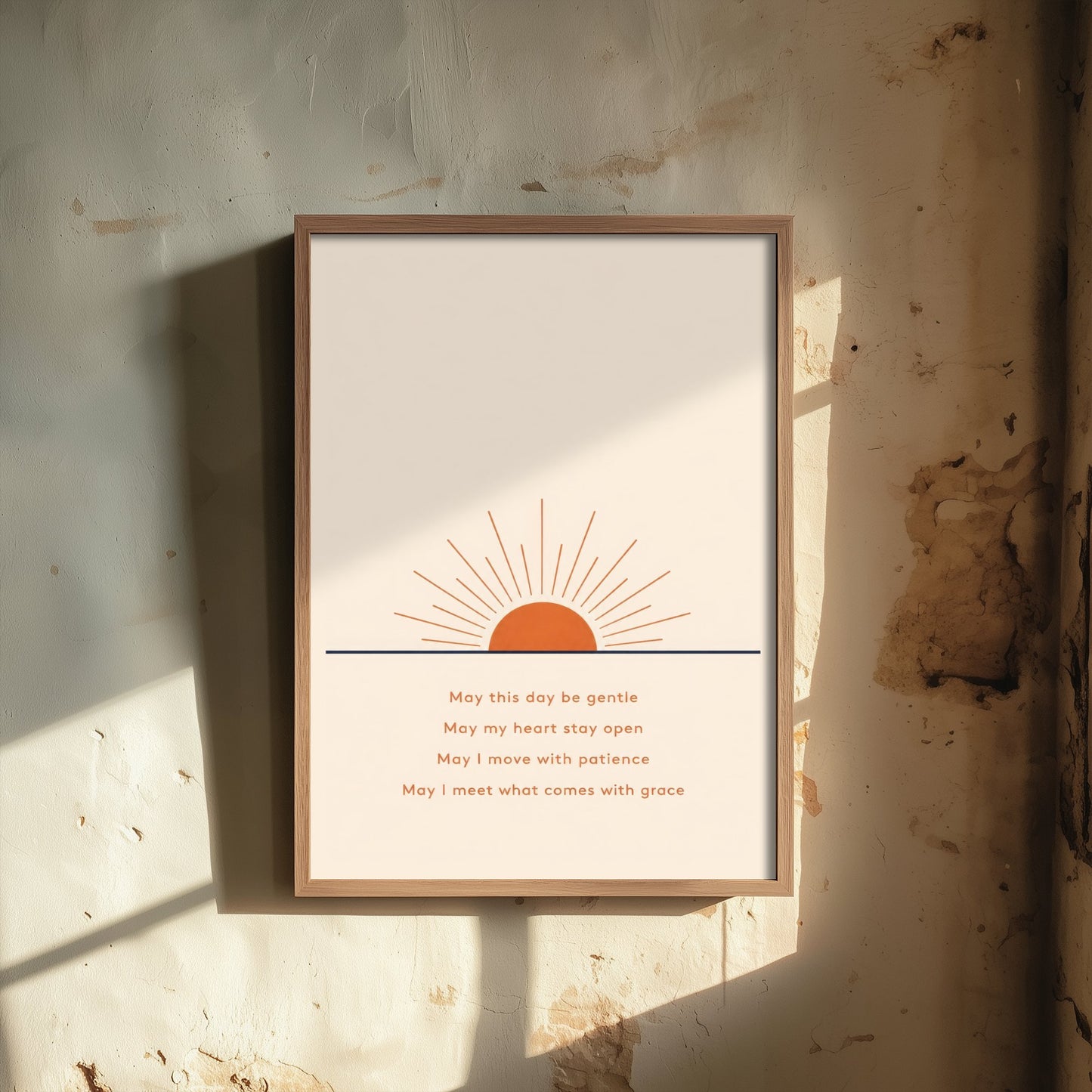 Morning Affirmation Art Print - Boho Sunrise Poster - Minimalist Quote Illustration Wall Art 1/3