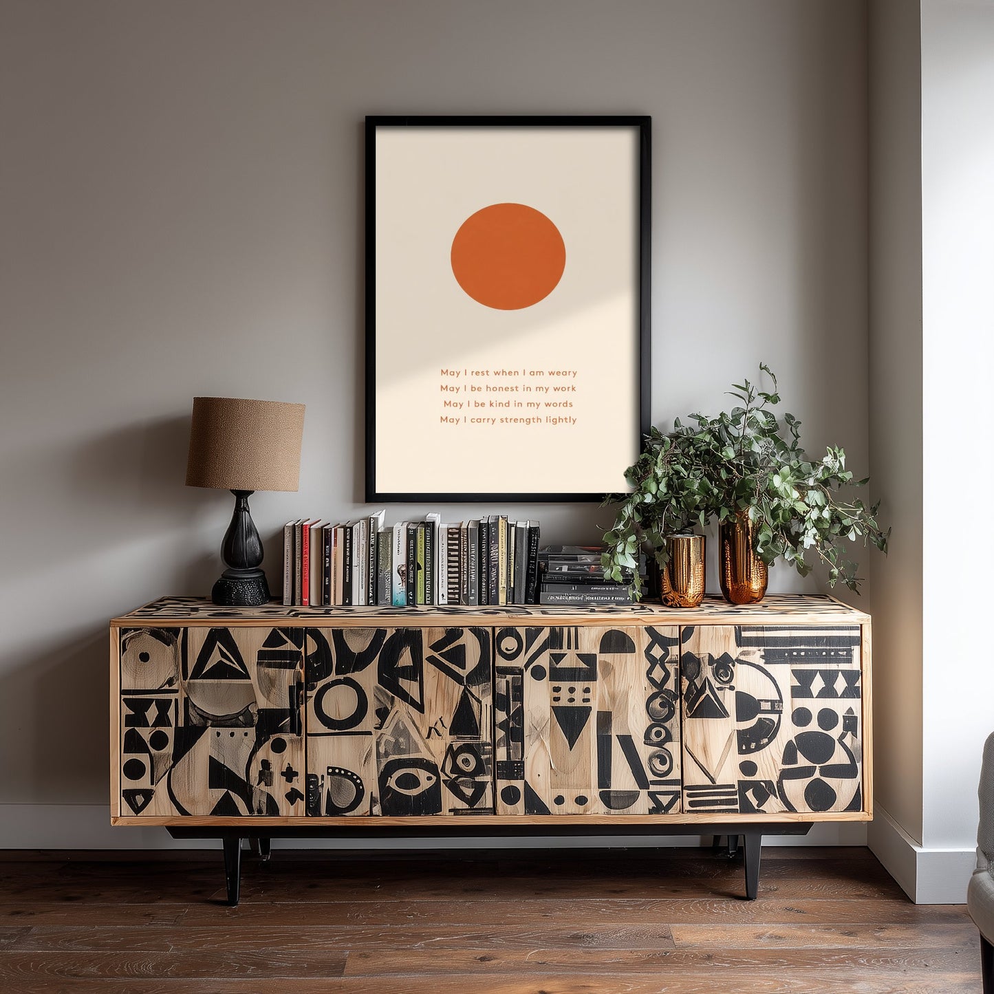 Daily Affirmation Art Print - Boho Sun Poster - Minimalist Quote Illustration Wall Art 2/3