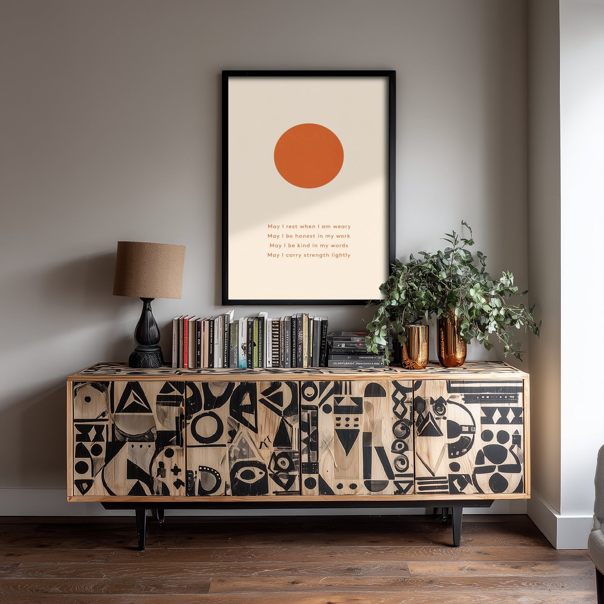Daily Affirmation Art Print - Boho Sun Poster - Minimalist Quote Illustration Wall Art 2/3