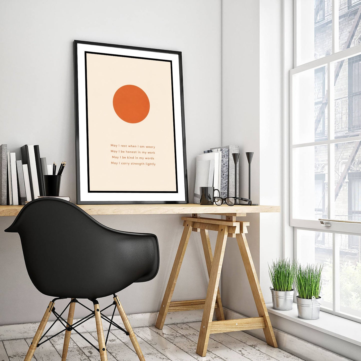 Daily Affirmation Art Print - Boho Sun Poster - Minimalist Quote Illustration Wall Art 2/3