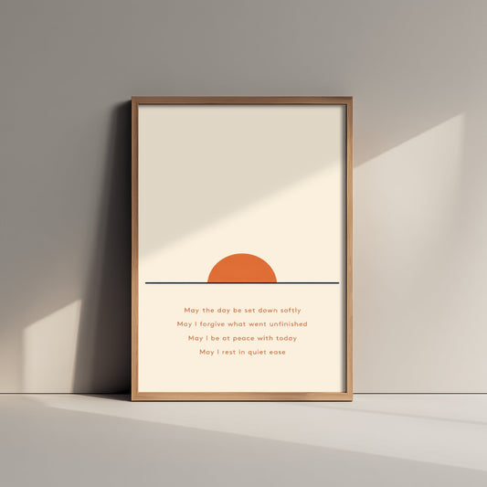 Evening Affirmation Art Print - Boho Sunset Poster - Minimalist Quote Illustration Wall Art 3/3