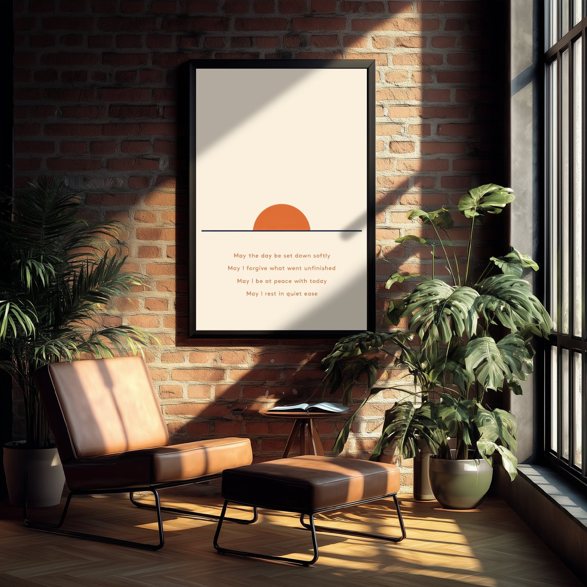 Evening Affirmation Art Print - Boho Sunset Poster - Minimalist Quote Illustration Wall Art 3/3