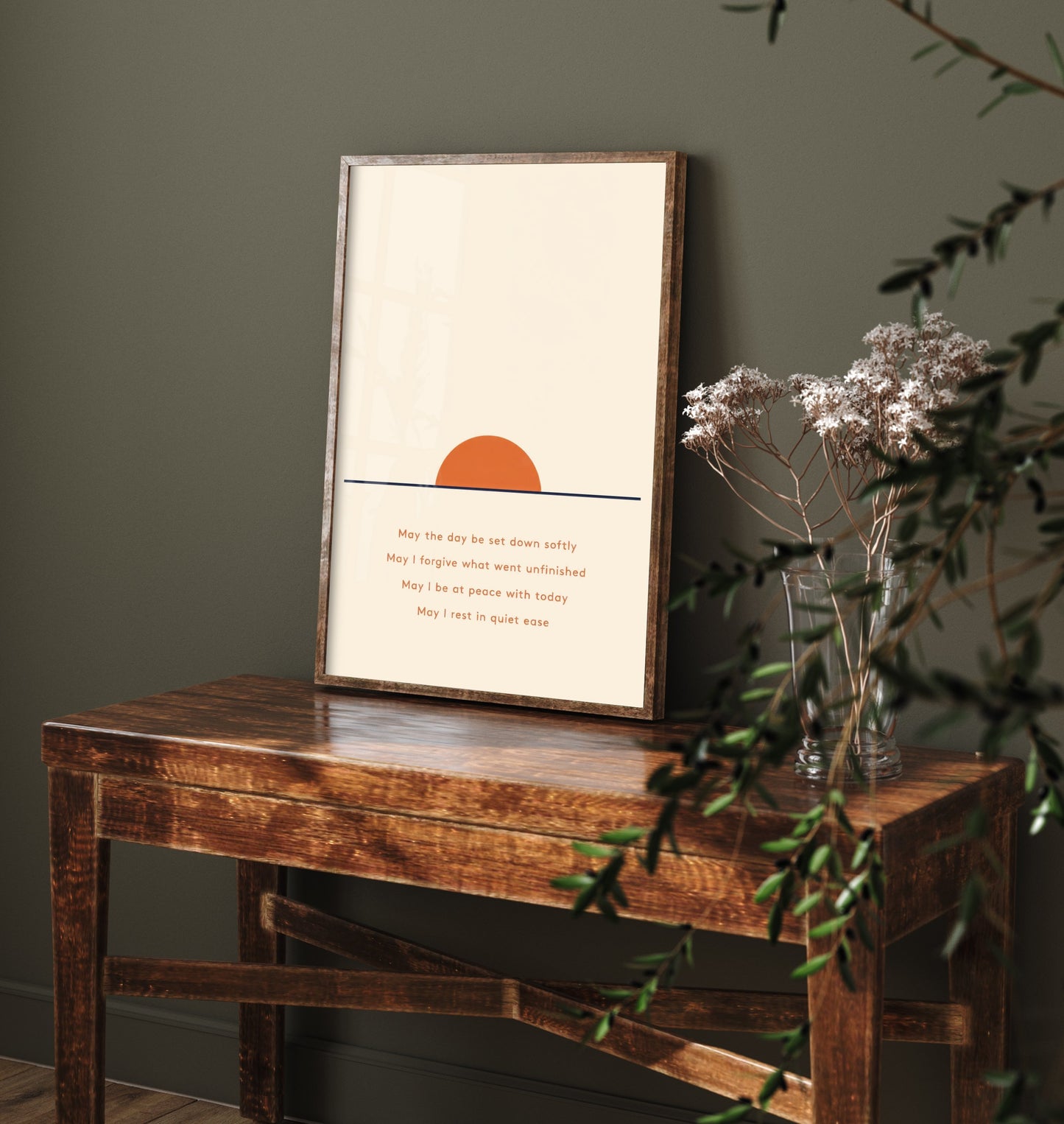 Evening Affirmation Art Print - Boho Sunset Poster - Minimalist Quote Illustration Wall Art 3/3