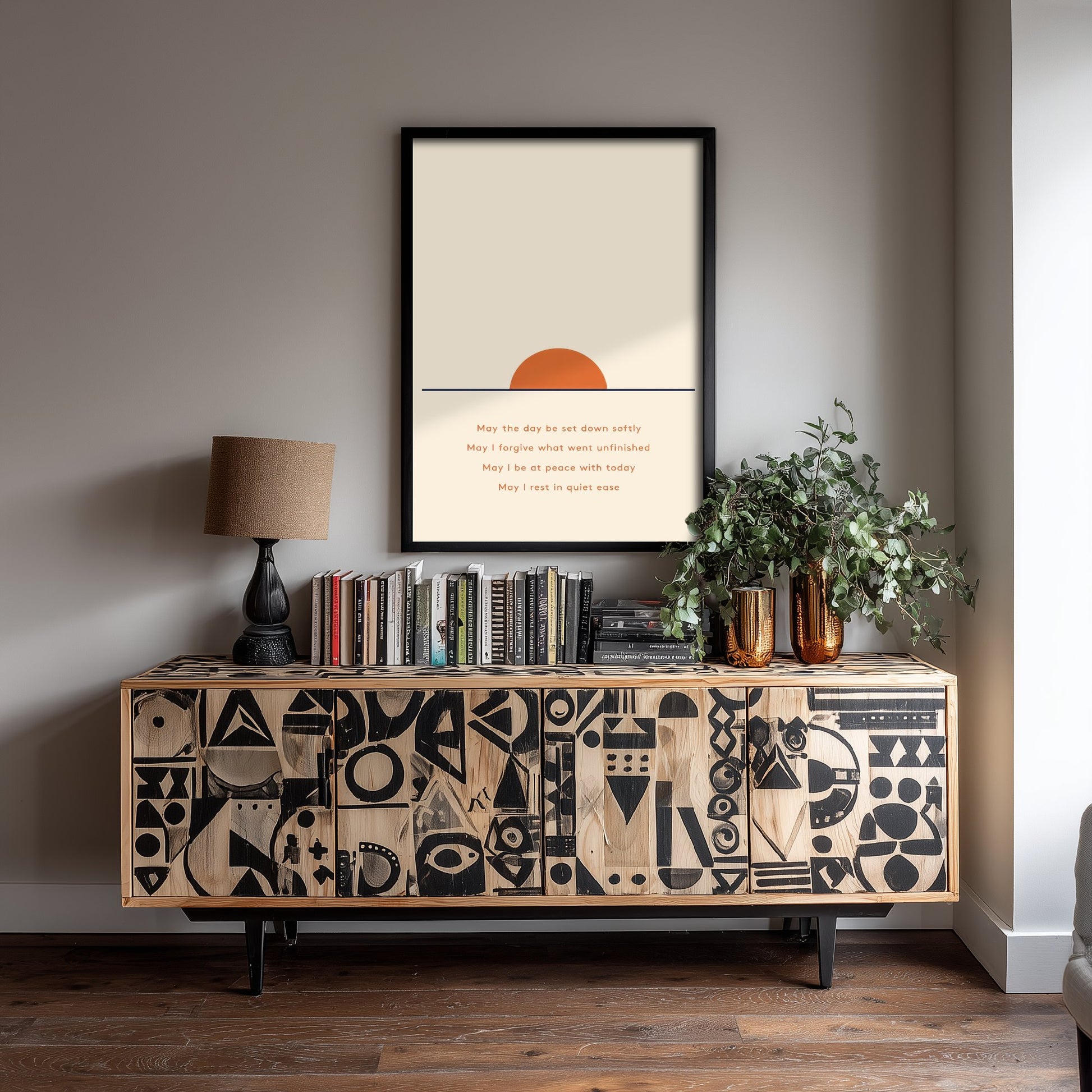 Evening Affirmation Art Print - Boho Sunset Poster - Minimalist Quote Illustration Wall Art 3/3