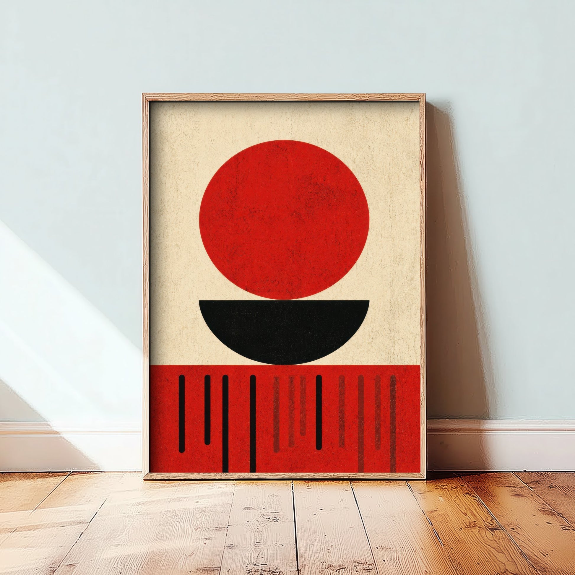 Bauhaus Art Print - Minimalist Geometric Poster - Abstract Shapes Illustration - Mid Century Wall Art 1/3