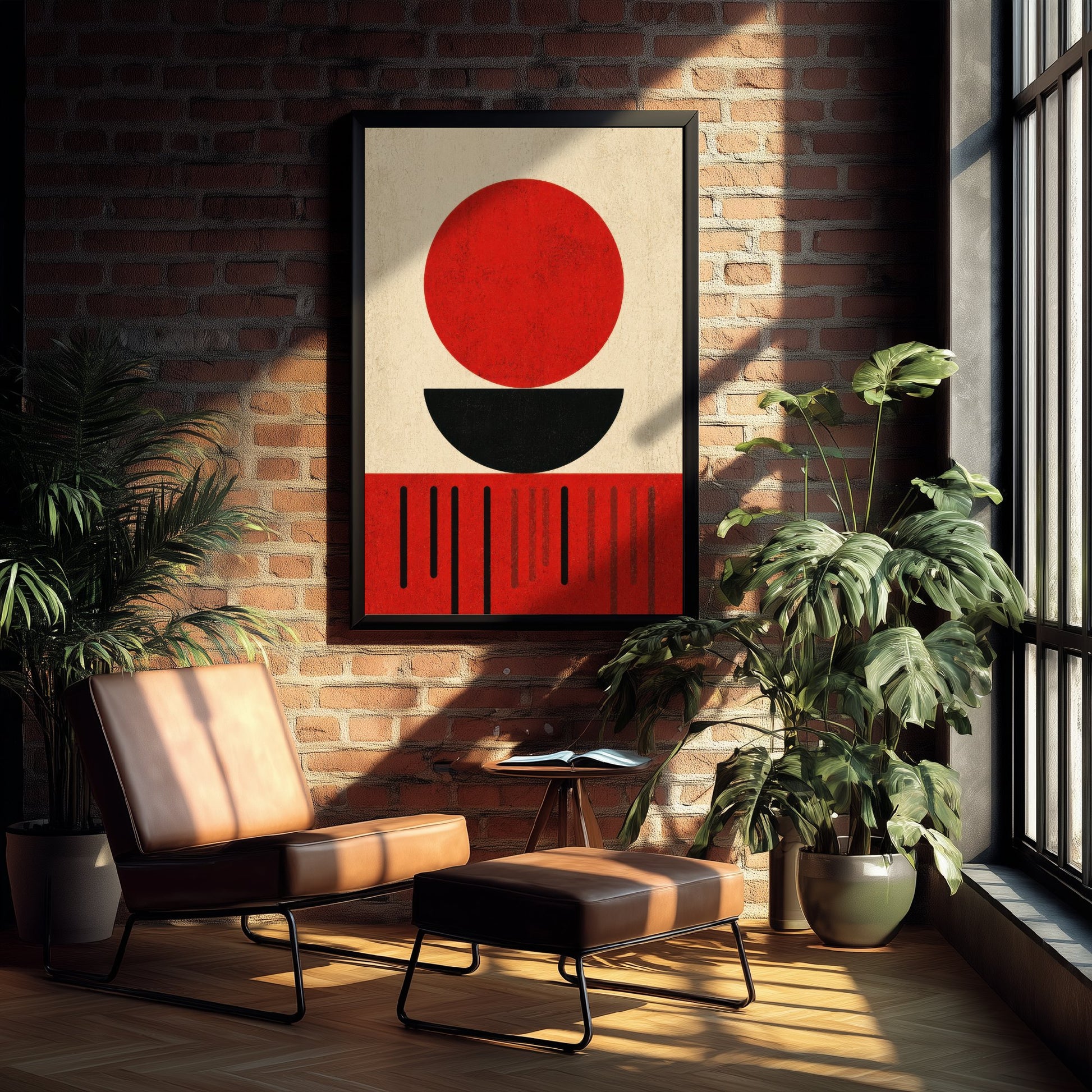 Bauhaus Art Print - Minimalist Geometric Poster - Abstract Shapes Illustration - Mid Century Wall Art 1/3