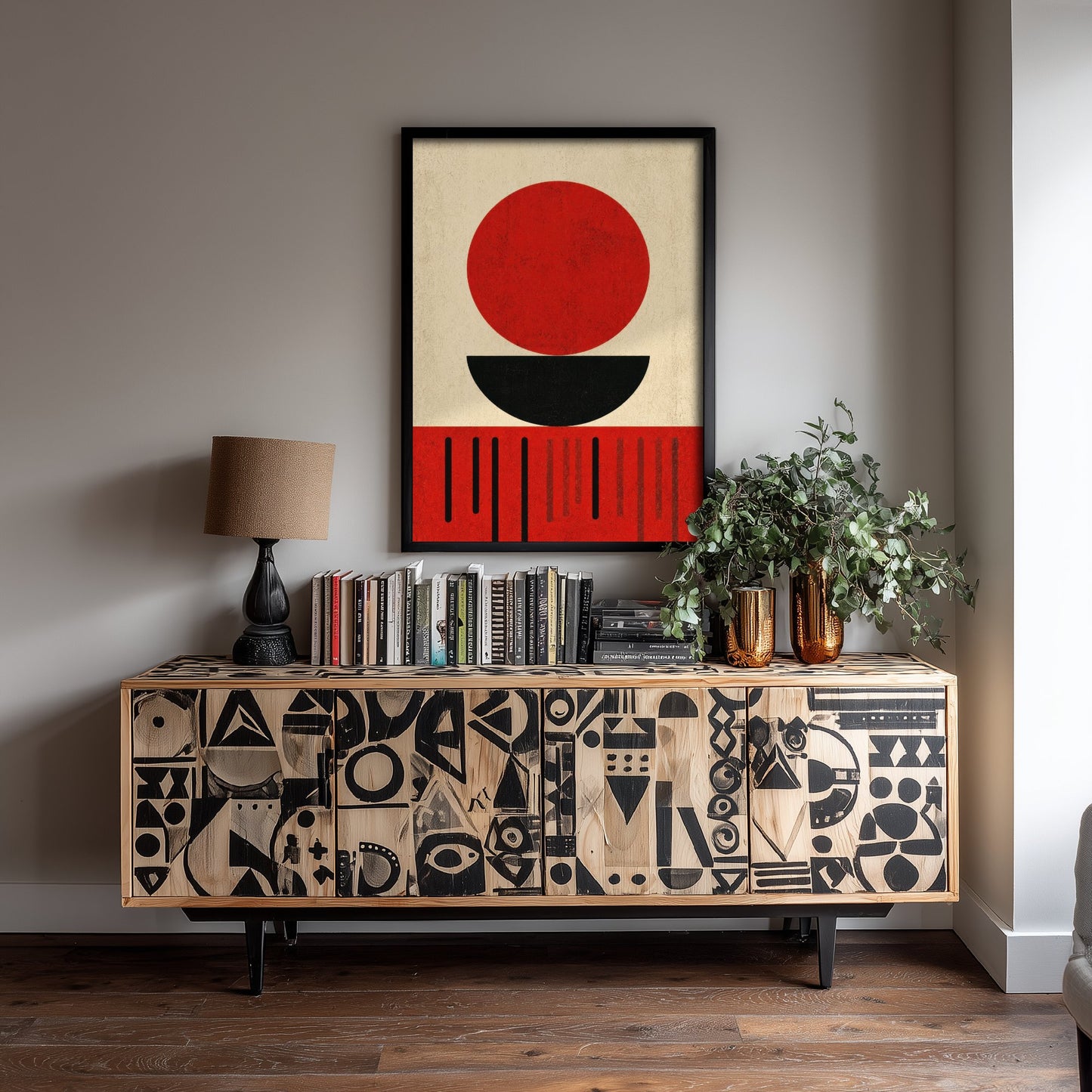 Bauhaus Art Print - Minimalist Geometric Poster - Abstract Shapes Illustration - Mid Century Wall Art 1/3