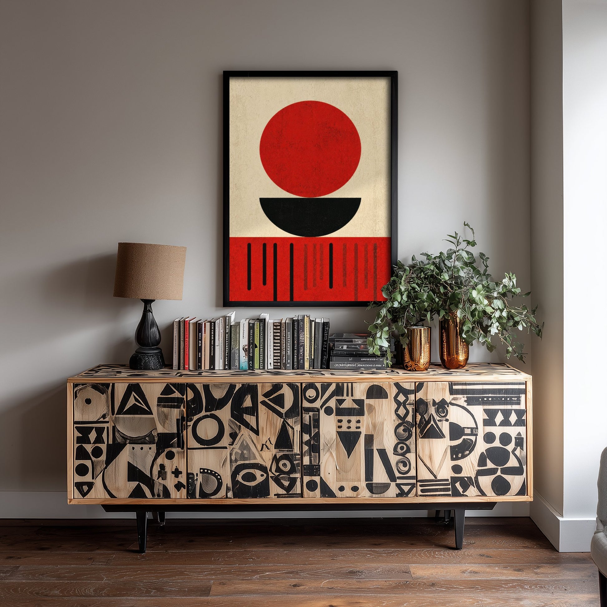 Bauhaus Art Print - Minimalist Geometric Poster - Abstract Shapes Illustration - Mid Century Wall Art 1/3