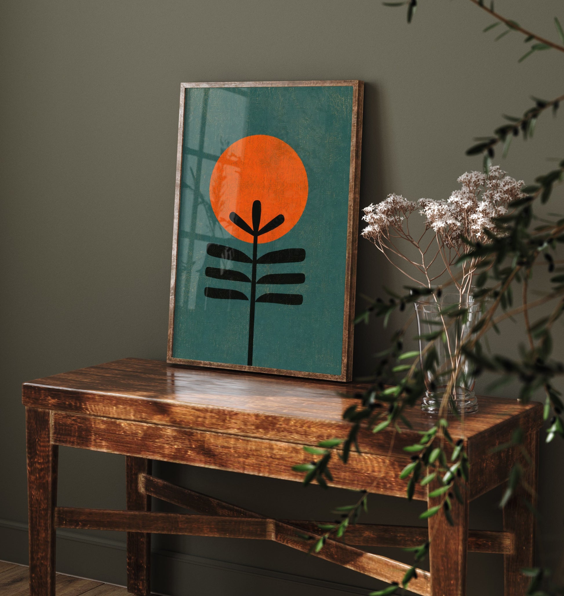 Bauhaus Art Print - Mid Century Plant Poster - Abstract Geometric Illustration - Modern Wall Art 2/3