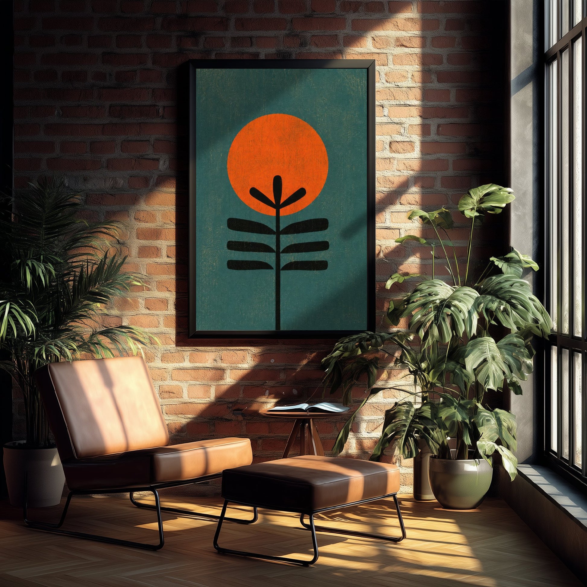 Bauhaus Art Print - Mid Century Plant Poster - Abstract Geometric Illustration - Modern Wall Art 2/3