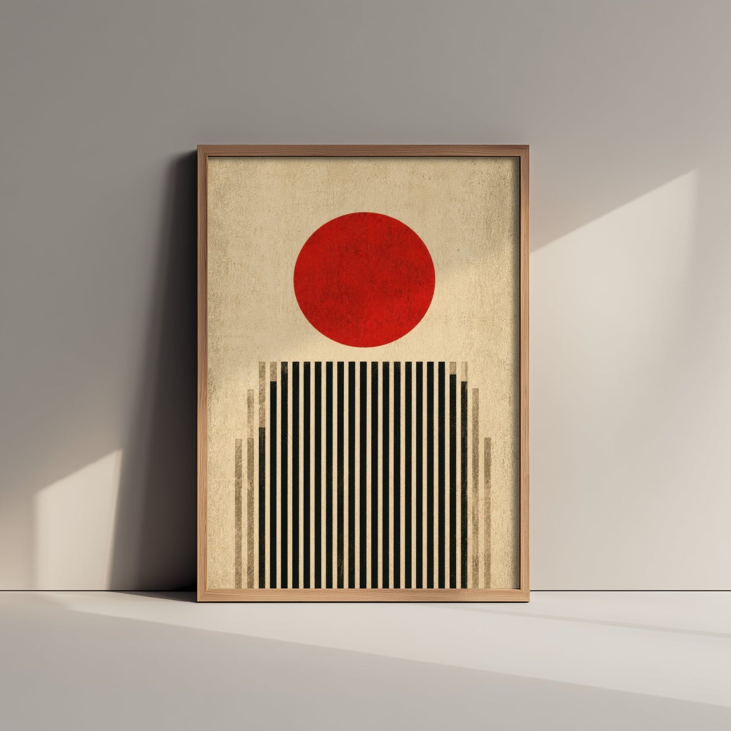 Bauhaus Art Print - Minimalist Geometric Poster - Abstract Sun & Lines Illustration - Wall Art 3/3