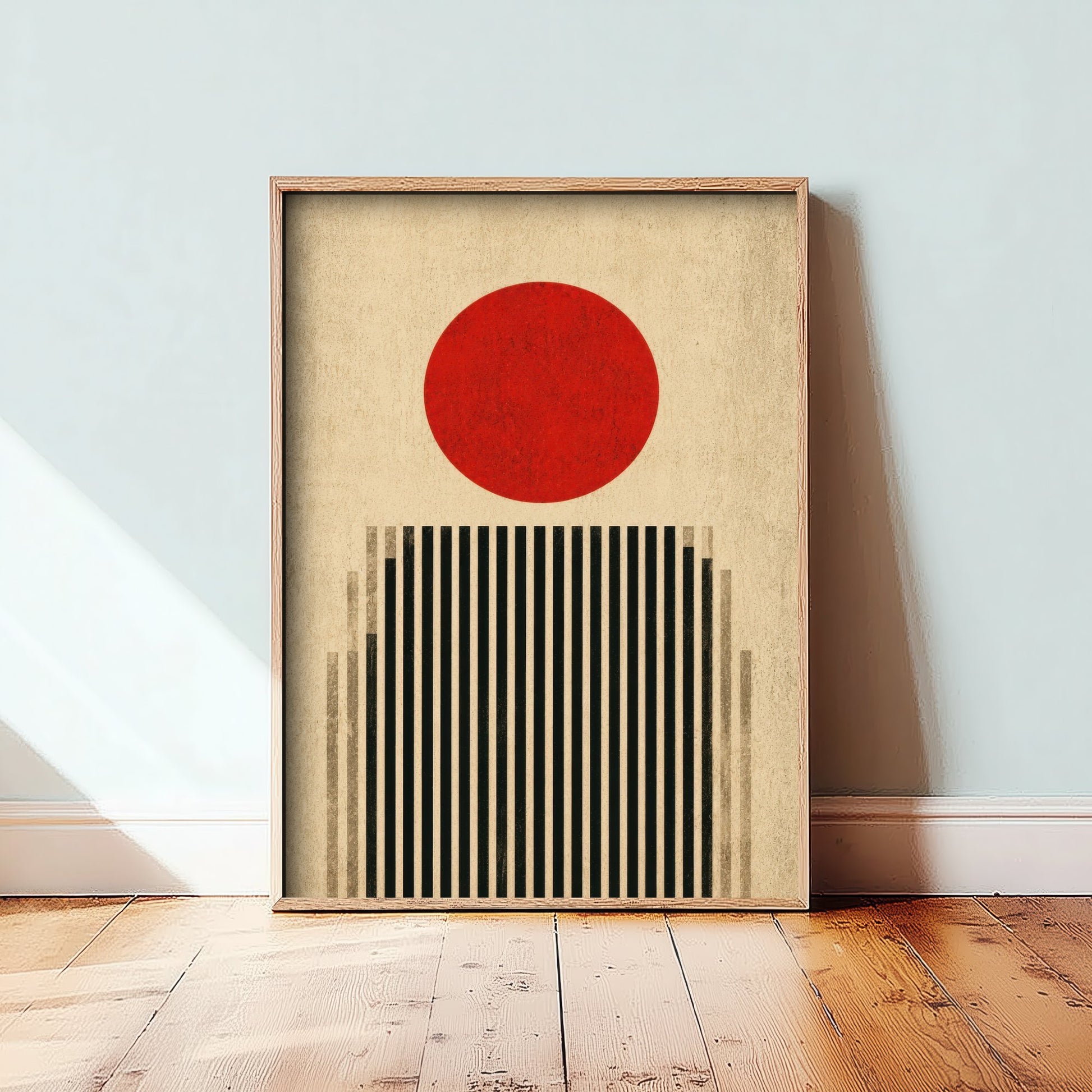 Bauhaus Art Print - Minimalist Geometric Poster - Abstract Sun & Lines Illustration - Wall Art 3/3