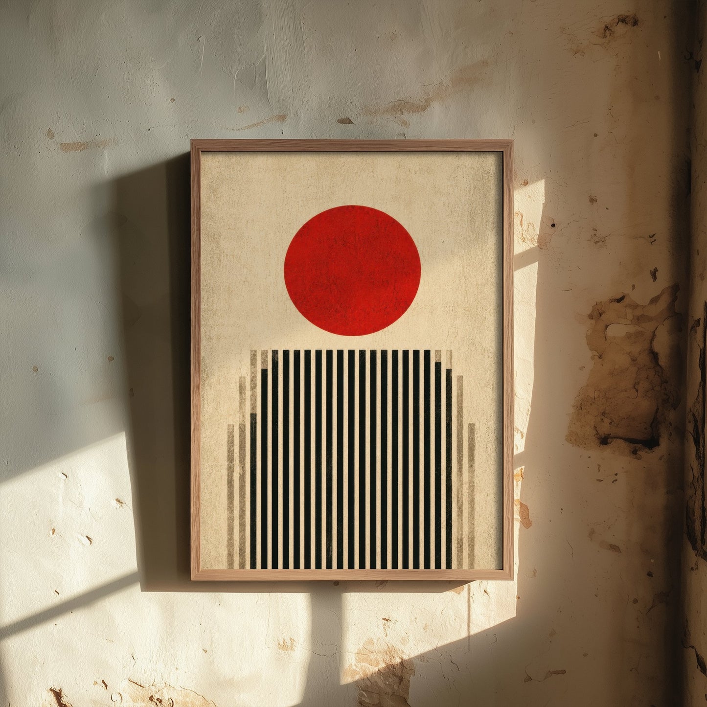 Bauhaus Art Print - Minimalist Geometric Poster - Abstract Sun & Lines Illustration - Wall Art 3/3