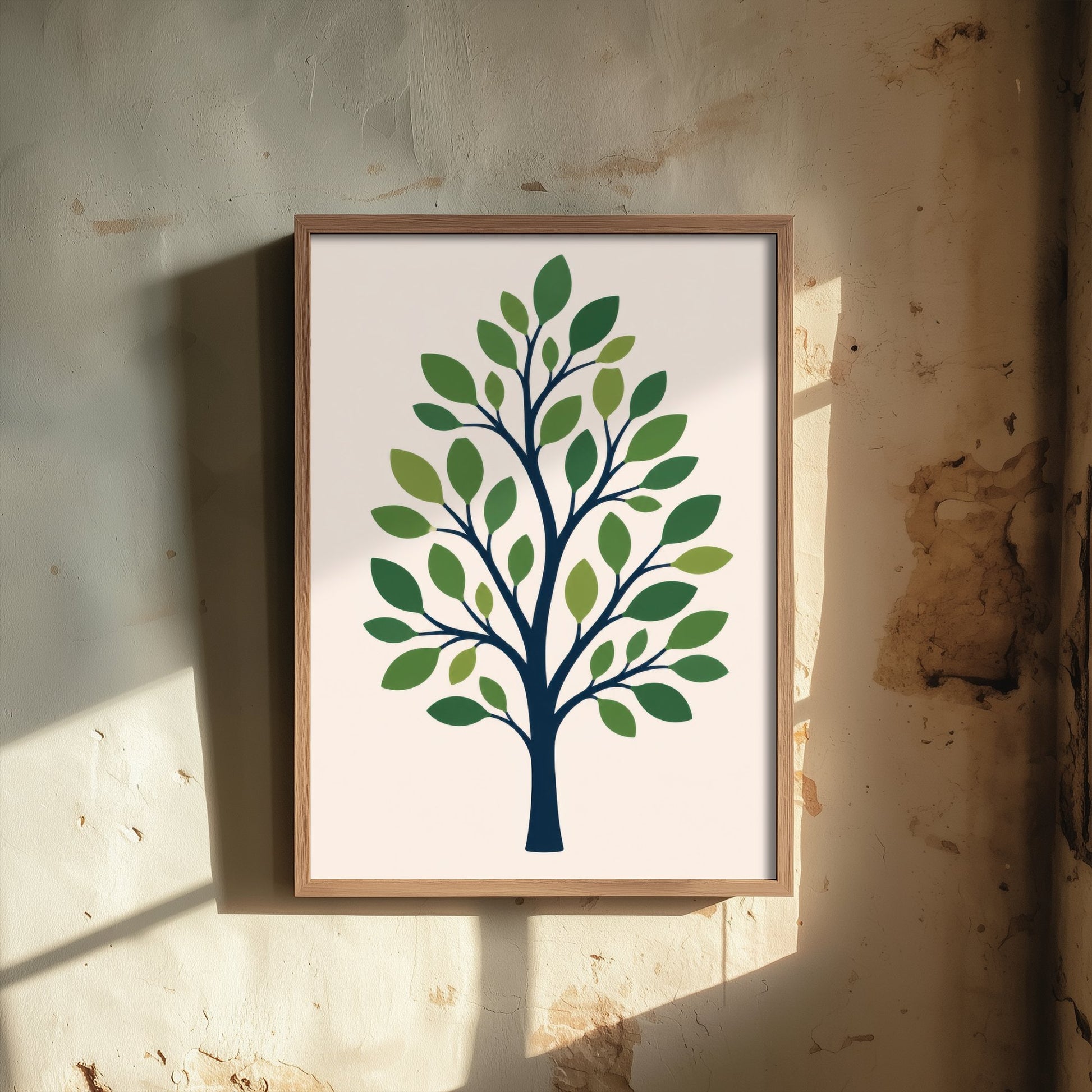 Summer Green Tree Art Print - Minimalist Scandi Poster - Botanical Illustration Wall Art 2/3