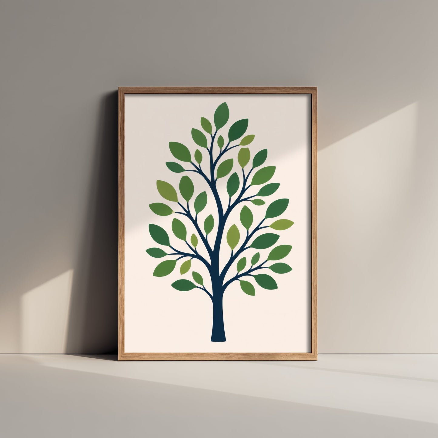 Summer Green Tree Art Print - Minimalist Scandi Poster - Botanical Illustration Wall Art 2/3