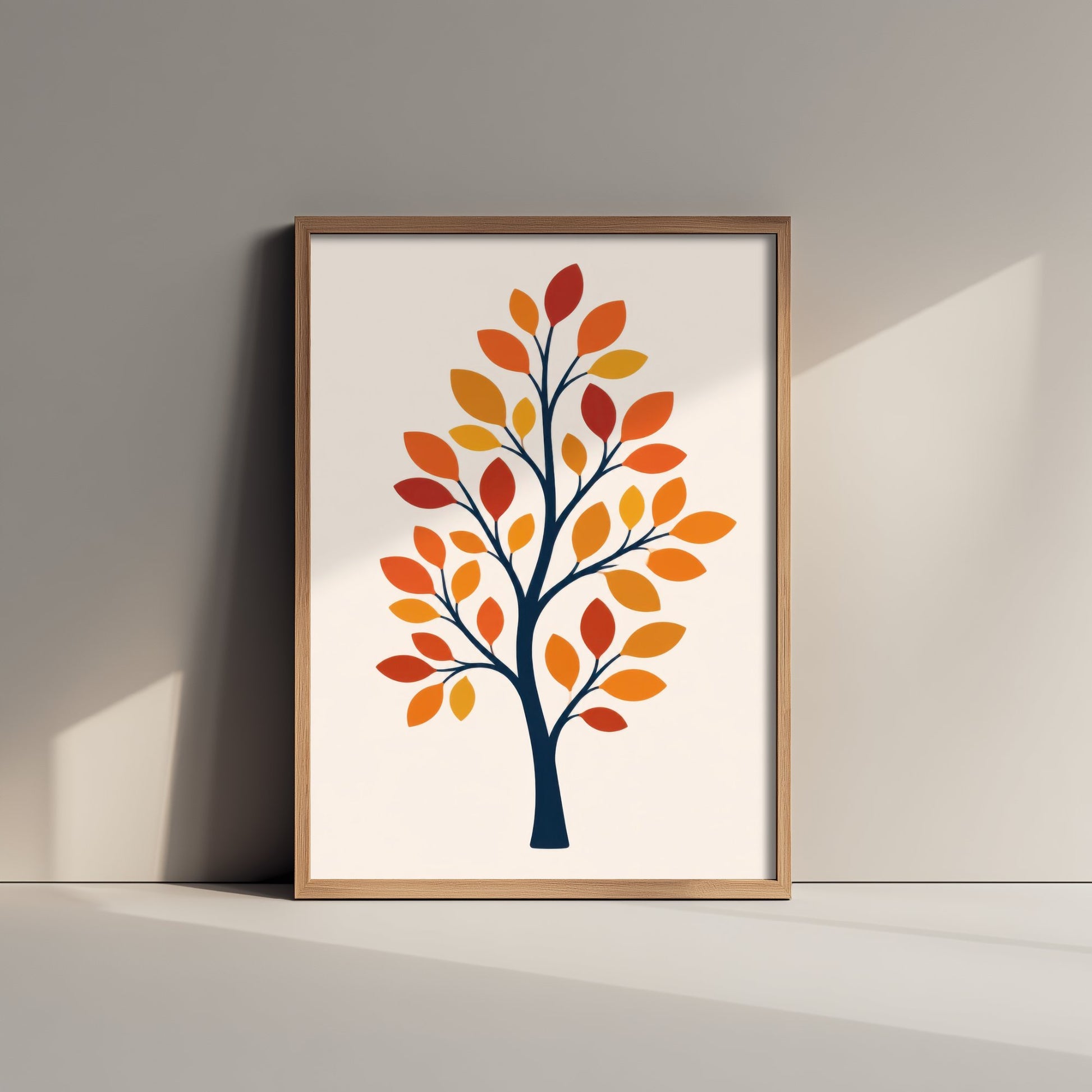 Autumn Tree Art Print - Minimalist Scandi Poster - Botanical Illustration Wall Art 3/3