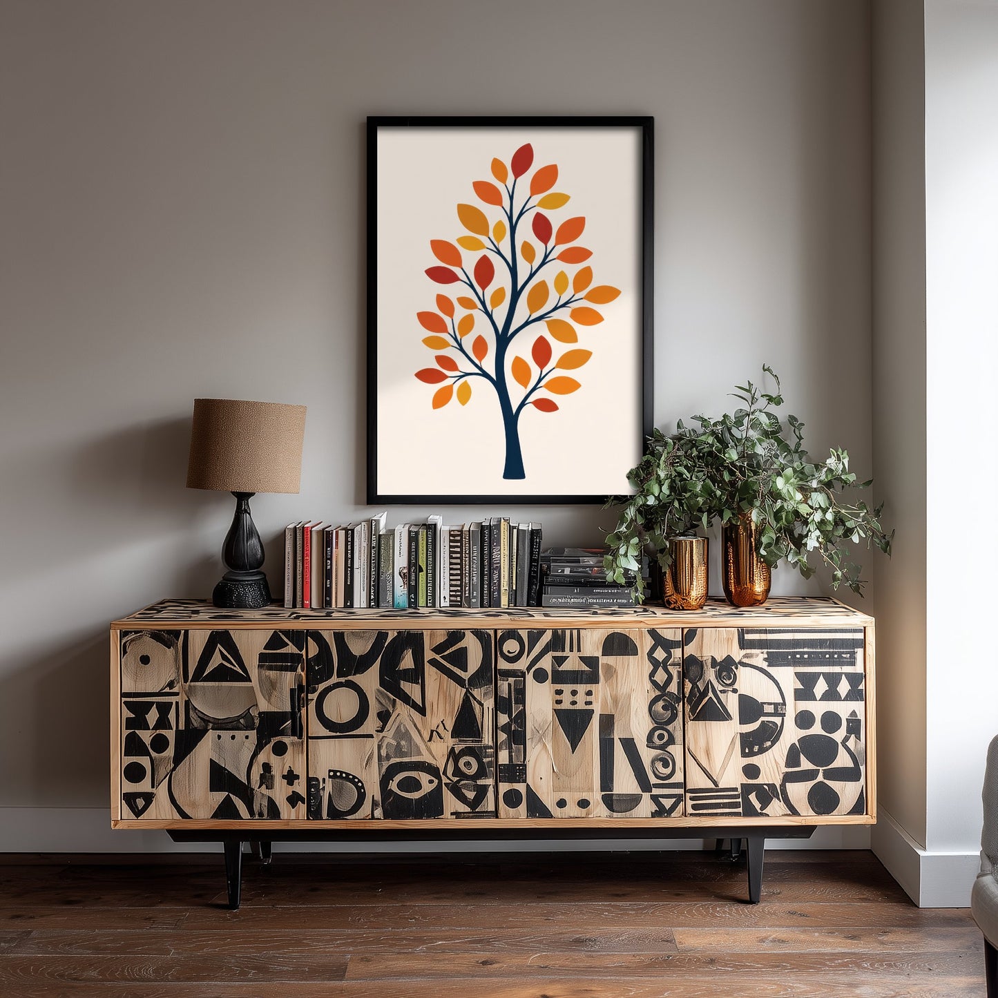 Autumn Tree Art Print - Minimalist Scandi Poster - Botanical Illustration Wall Art 3/3