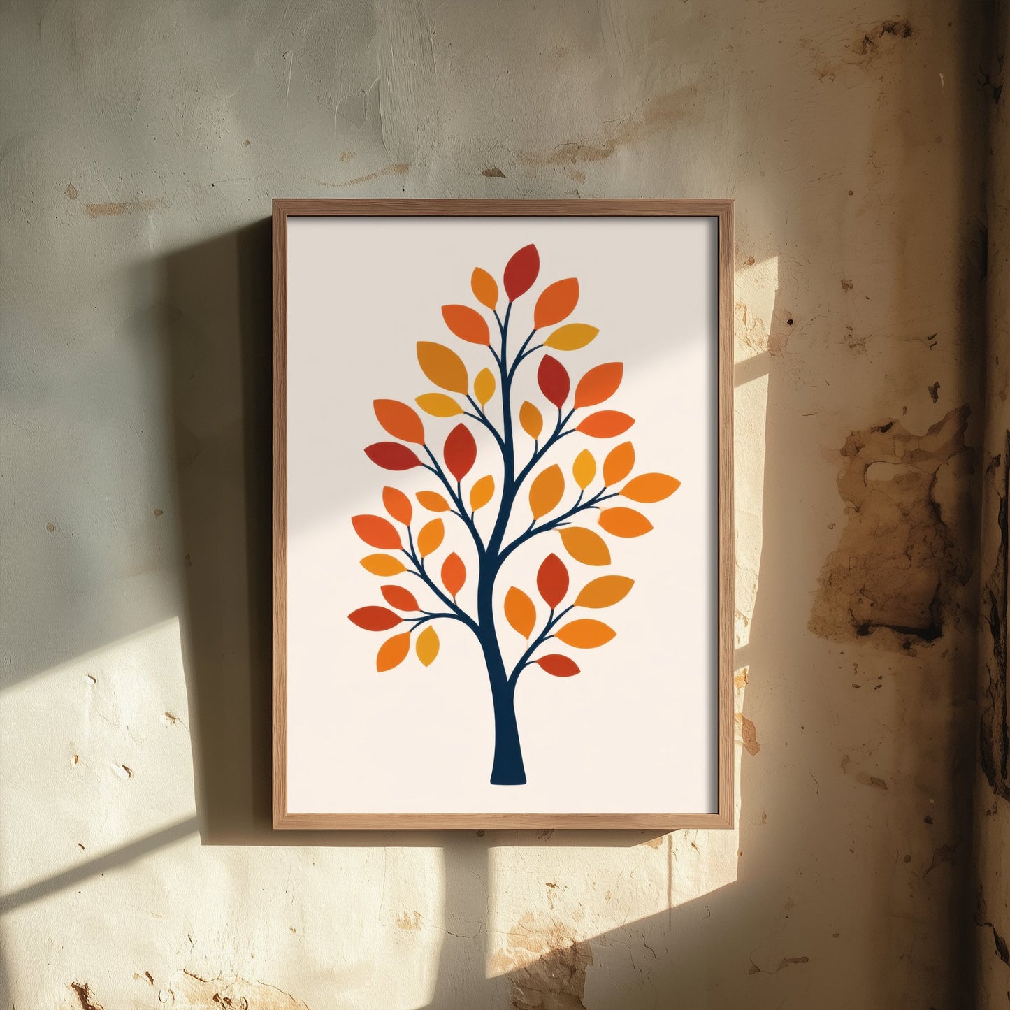 Autumn Tree Art Print - Minimalist Scandi Poster - Botanical Illustration Wall Art 3/3