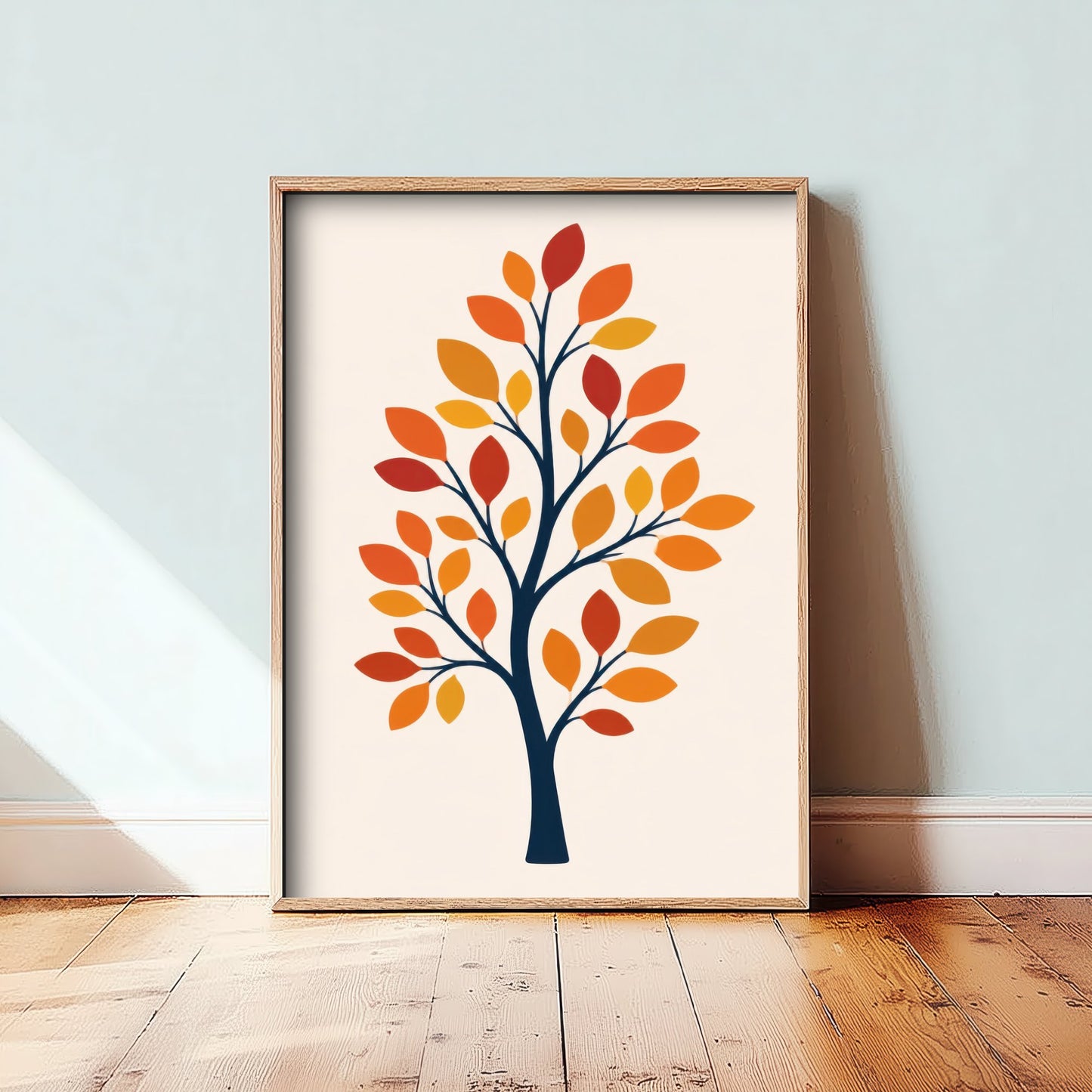 Autumn Tree Art Print - Minimalist Scandi Poster - Botanical Illustration Wall Art 3/3