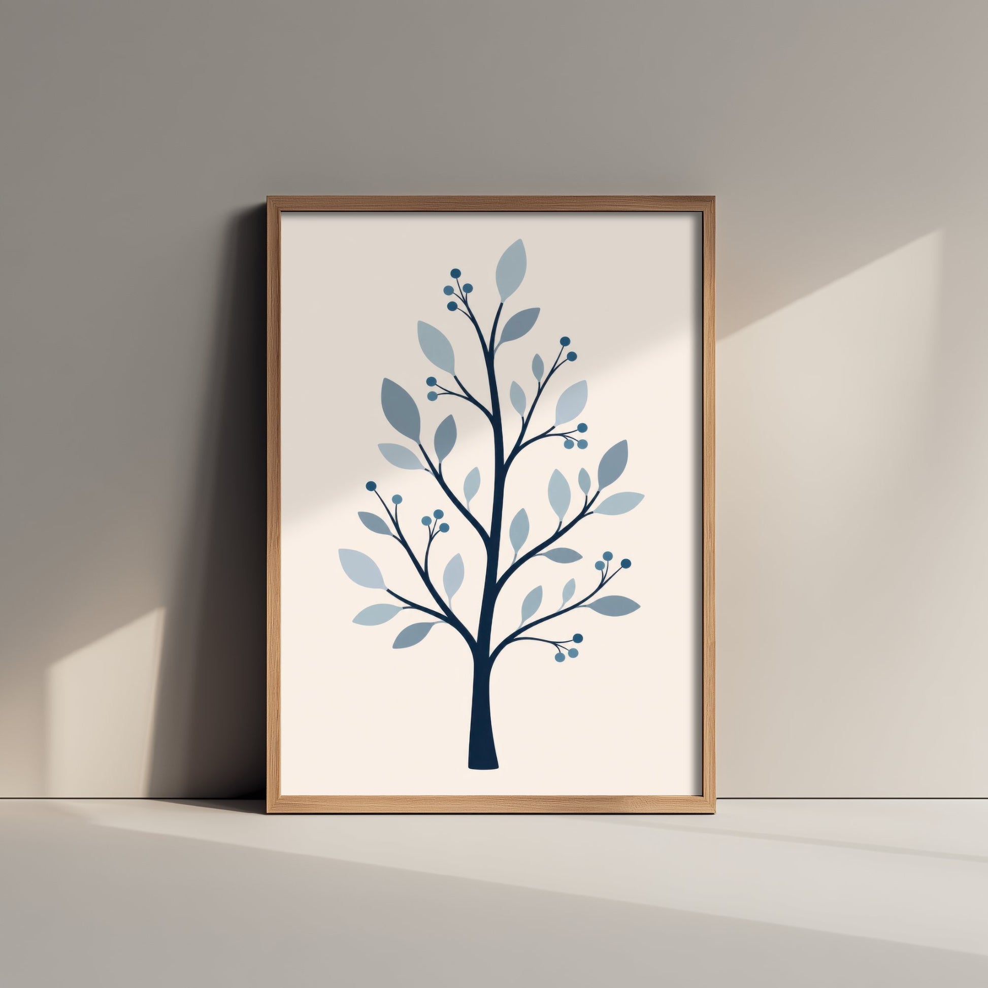 Winter Tree Art Print - Minimalist Scandi Poster - Botanical Illustration Wall Art 1/3