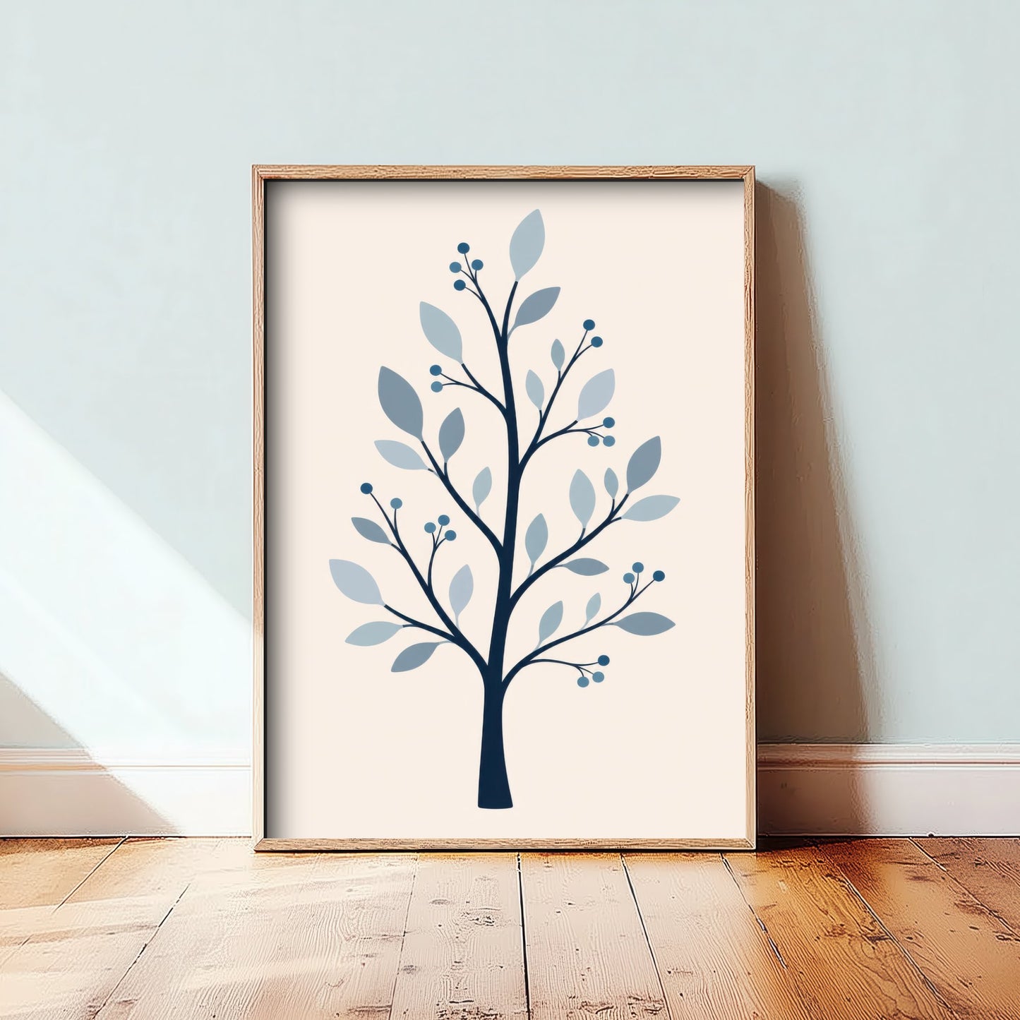 Winter Tree Art Print - Minimalist Scandi Poster - Botanical Illustration Wall Art 1/3