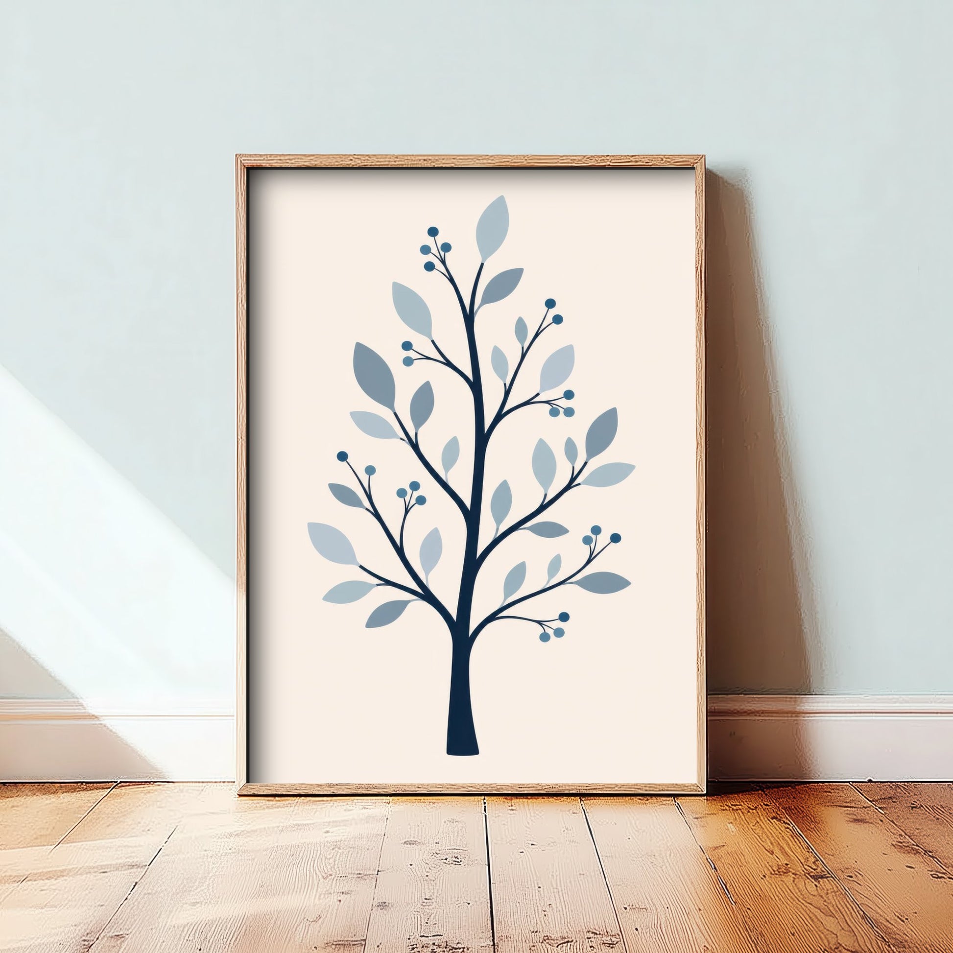 Winter Tree Art Print - Minimalist Scandi Poster - Botanical Illustration Wall Art 1/3