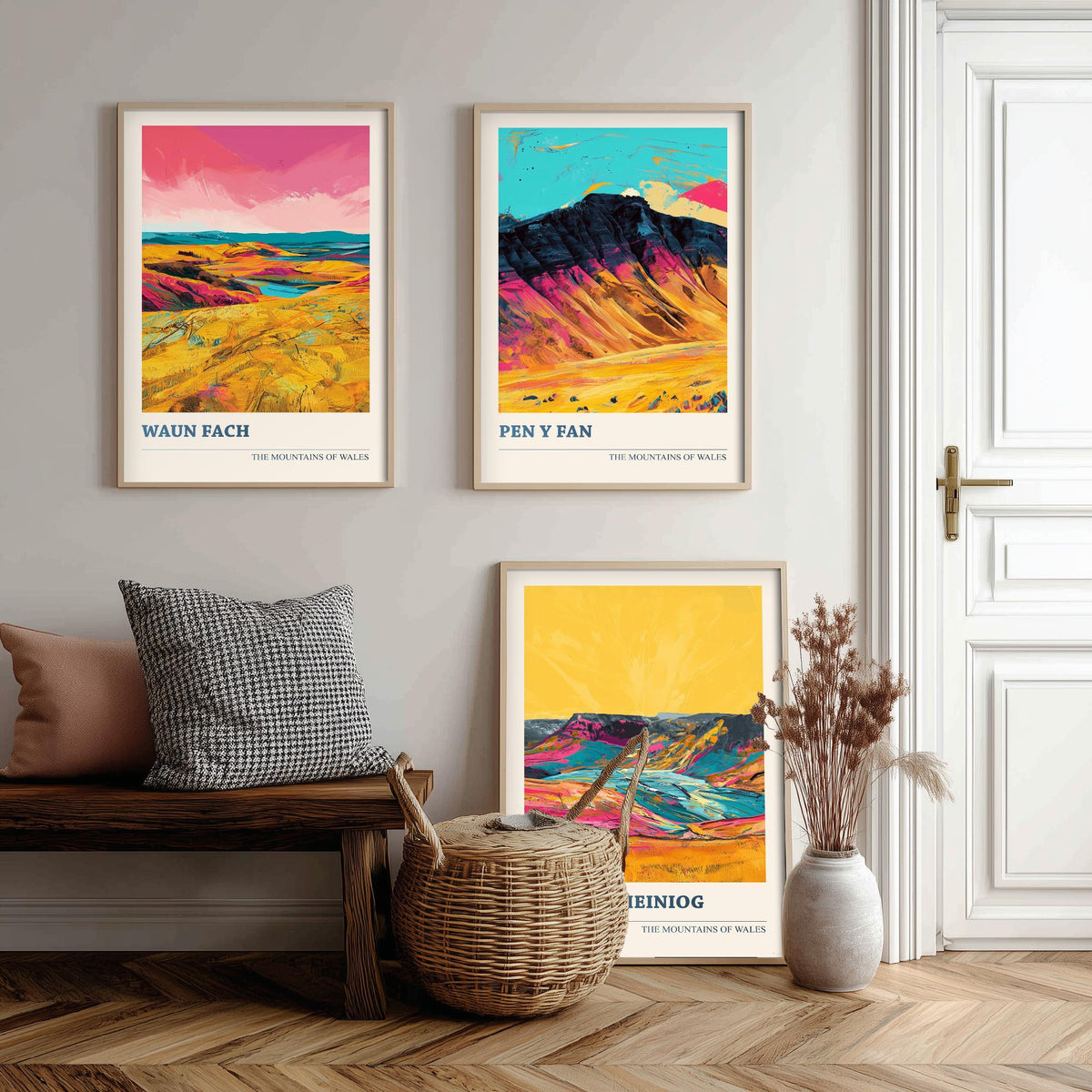 Mountains of Wales Set of Three Prints - Waun Fach, Pen y Fan, Fan Brycheiniog - 3 Brecon Beacons Art Prints Poster Painting Gift V1