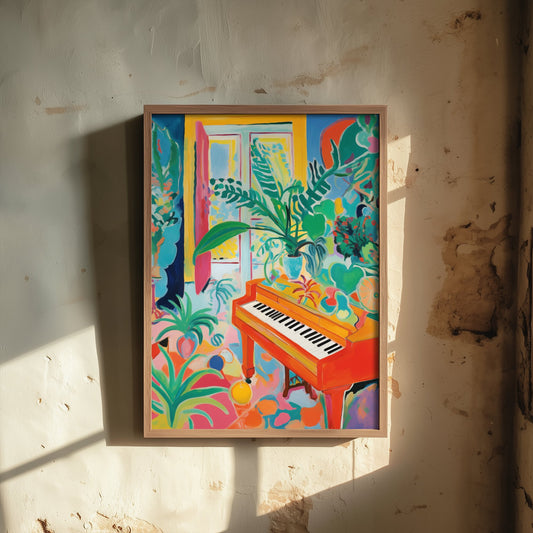 Piano Art Print - Matisse Style Music Poster - Colourful Fauvist Illustration - Boho Music Wall Art 2/3